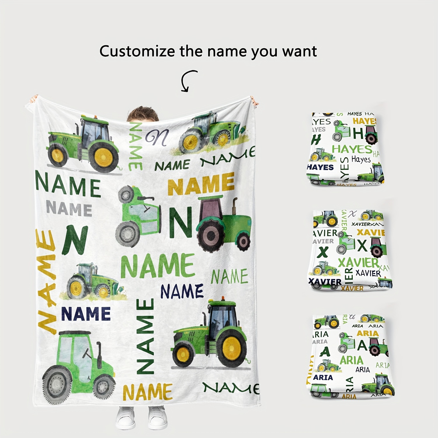 

1pc Custom Flannel Digital Printed Blanket Truck Element Name Custom Fit For Bedroom Sofa Nap