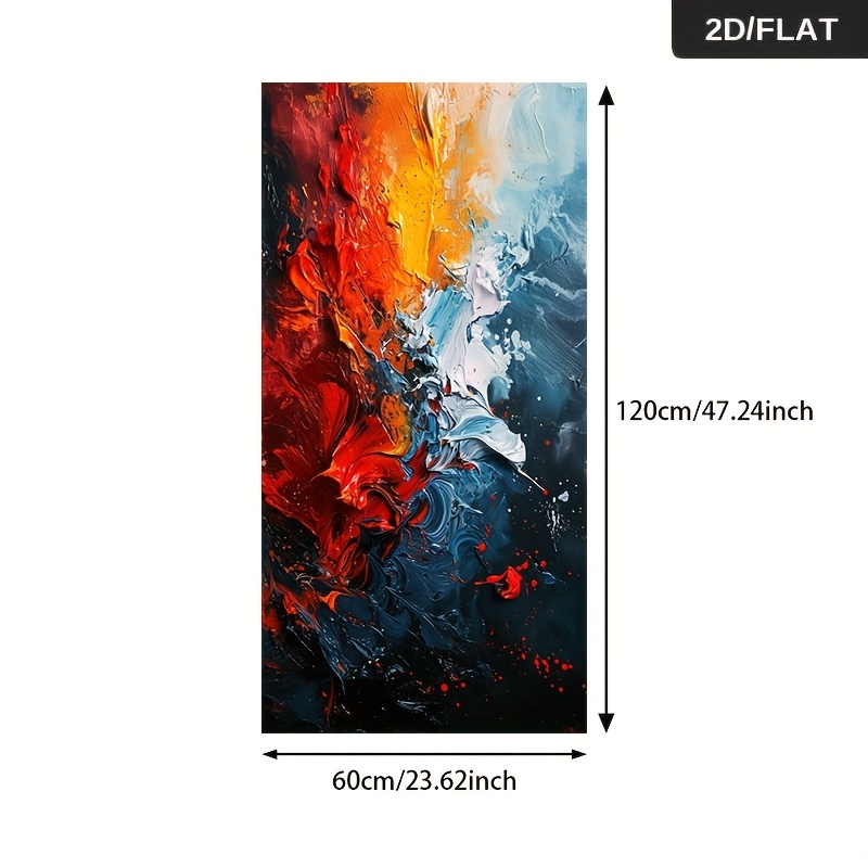 TEMU 2d Flat 1pc 23.62*47.24in/60cm*120cm Frameless Modern Abstract Retro Colored Pigments Print Wall Art Canvas Painting For Living Room Large Size