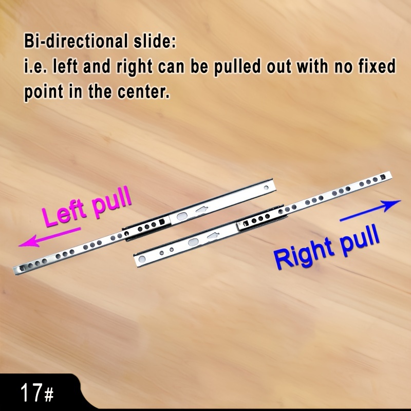 

Bi- 214mm Drawer Slides: 17mm Wide, Metal Construction, 2-section Design For Cabinets And Furniture