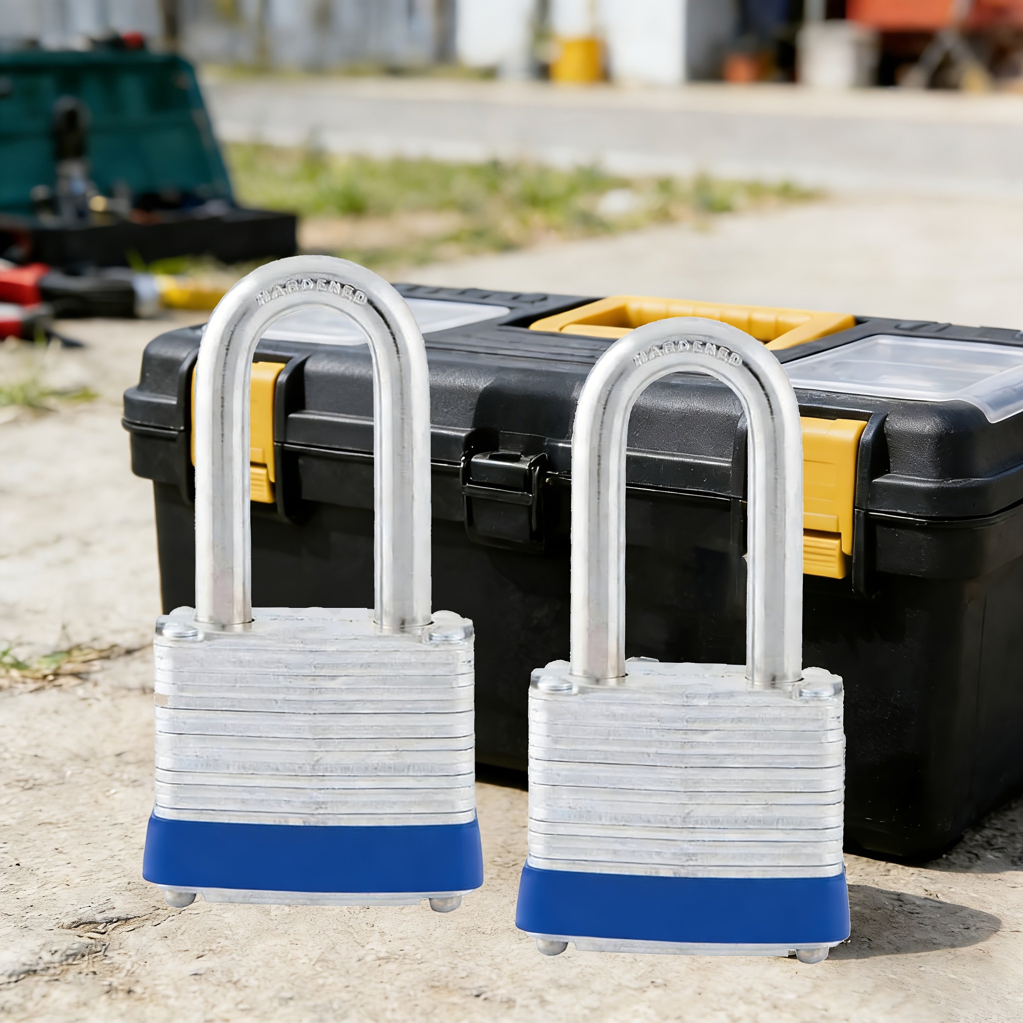 TEMU [2pcs Long] Padlock With Key, Heavy-duty Padlock With 2 Keys, Locker Lock, High-security Padlock, Suitable For Cabinets, Gym, Gates, Shacks,