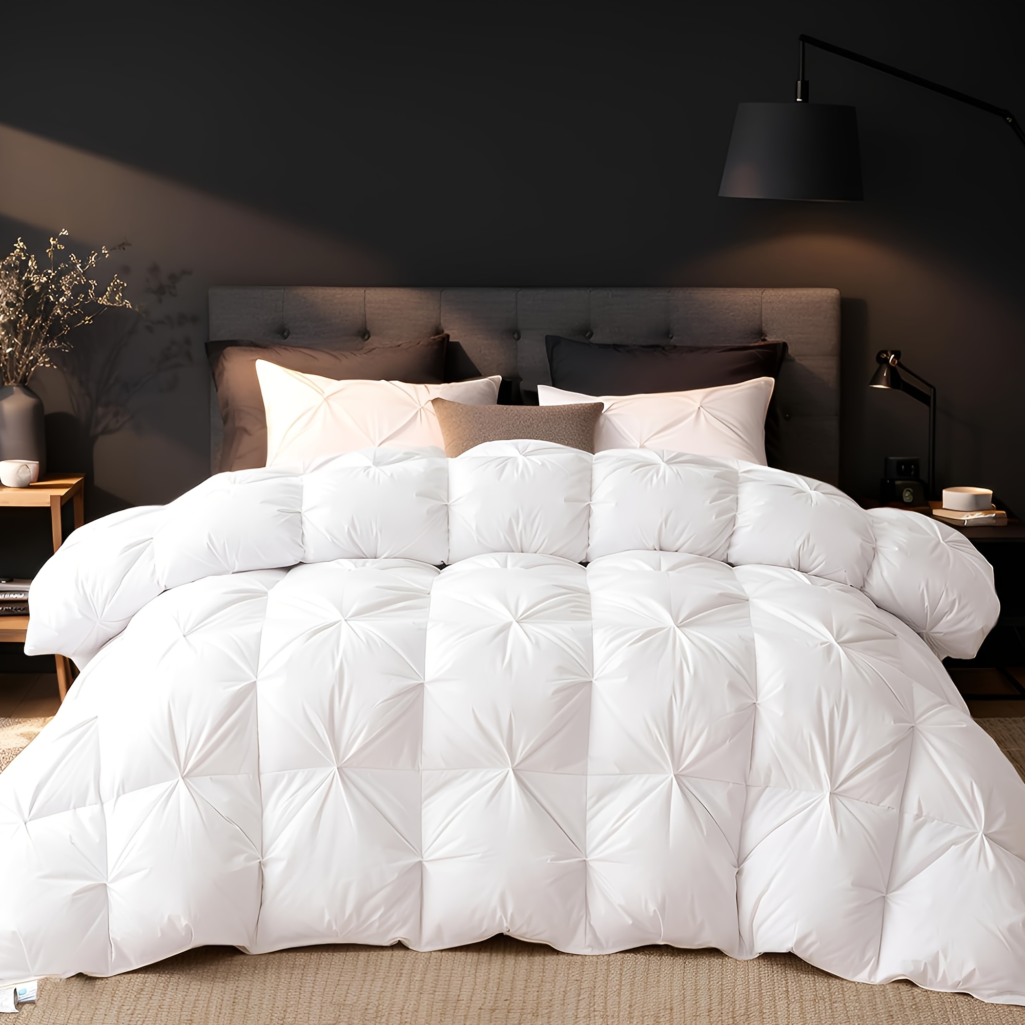     pleated goose down duvet suitable for   featuring a plush goose   filling   from ultra soft 100 cotton fabric ensuring   and   for a   sleep