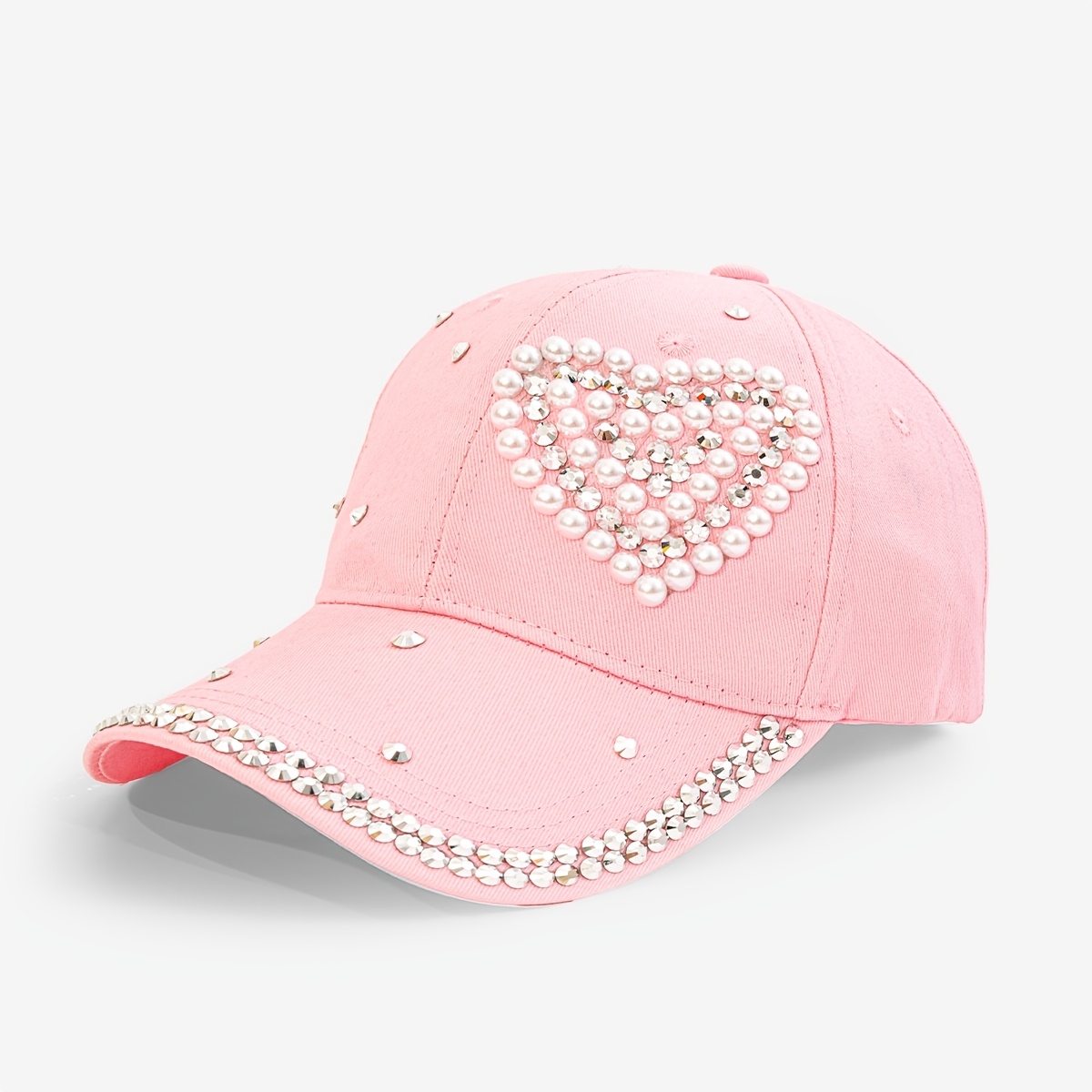 TEMU Gorra de béisbol de perlas para mujer, elegante sombrero de sol con diamantes para exteriores, adecuado para las de la mujer en y verano, regalo