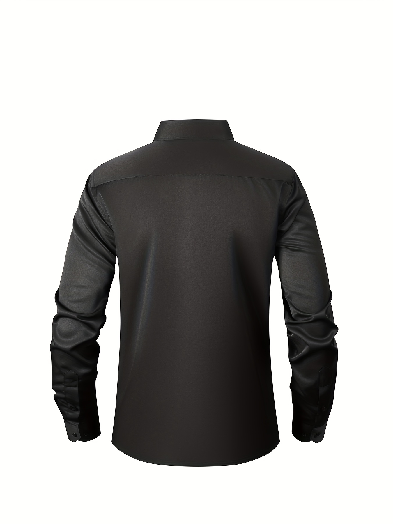 youth black dress shirt 751-Y - Black Laydown Collar Non-Pleated Dress Shirt - Youth