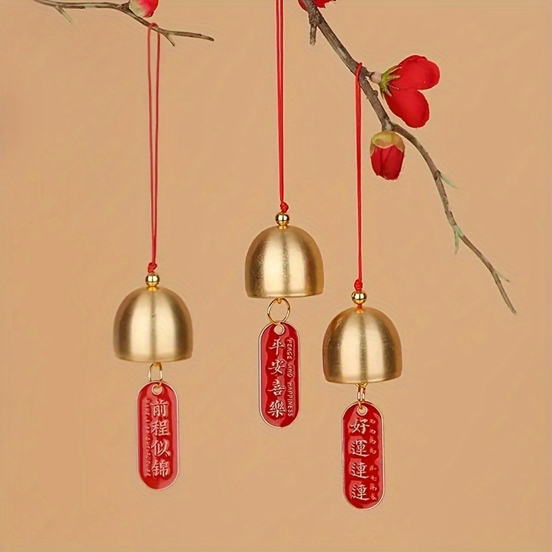 

1pc Golden Bell Wind Chime With - Traditional Chinese New Year Decor, For Home & Garden, No Battery Needed, Ideal Gift For Family & Friends