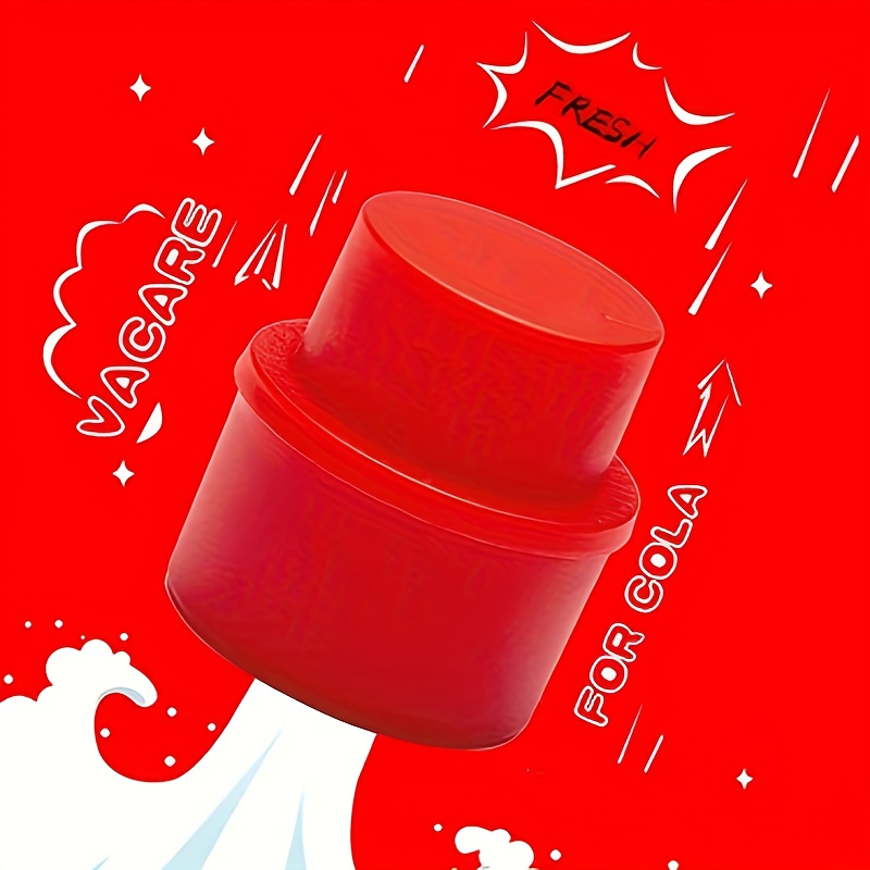 1pc ABS Vacuum Beverage Soda Fresh-keeping Bottle Lid - Press Inflatable Airtight Cap, Foaming Stopper Protector, Dust-Proof & Leak-Proof Sealing Cap for Soda Drinks, Reusable Beverage Cap|Inflatable Bottle Cap|Durable Beverage Cap