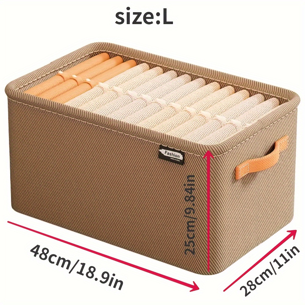 boho   storage box for clothes underwear sweaters portable organizer with handles space saving closet solution non waterproof square shape multi purpose   under bed storage details 1