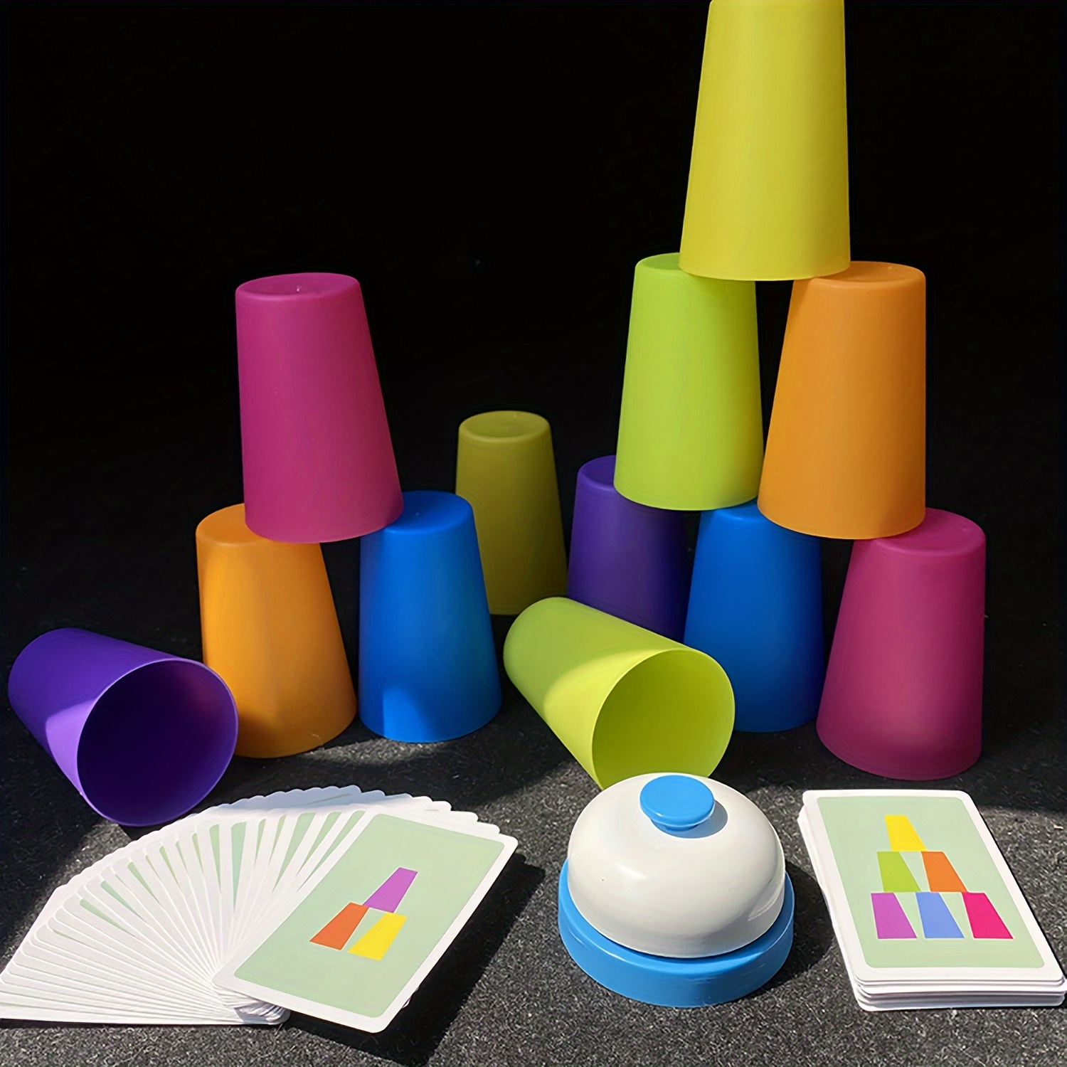 

54 Cards, 12 Cups, 1 Fighting Stacking Cups, Classification Stacking Cups, Stacking Cups, Interactive Halloween Christmas Gifts