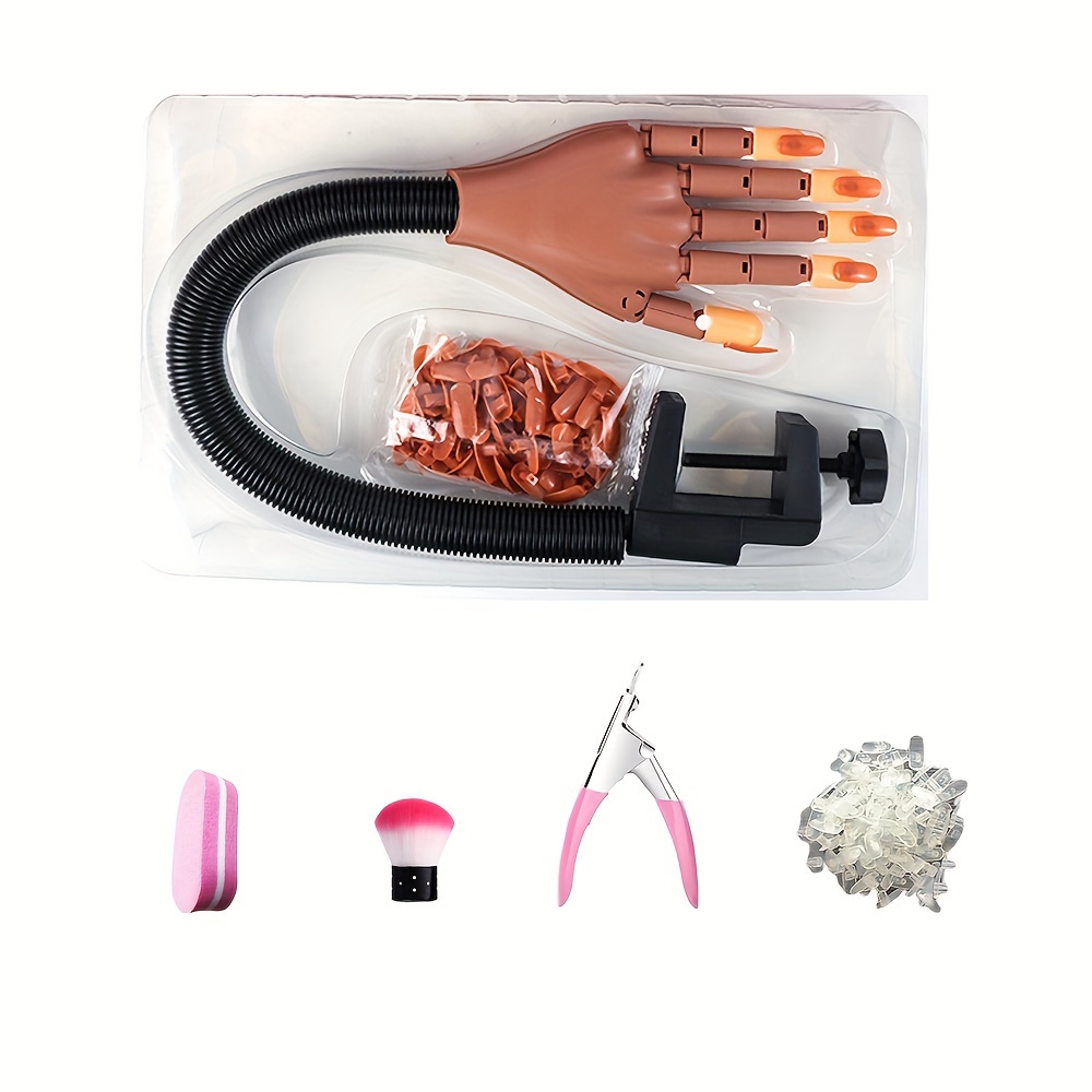 TEMU Nails Tool Artificial Hand Manicure Practice Hand Nail Clippers Nail Brushes Nail Files 2 Color Replacement Nail Pads, Nail Tech Supplies