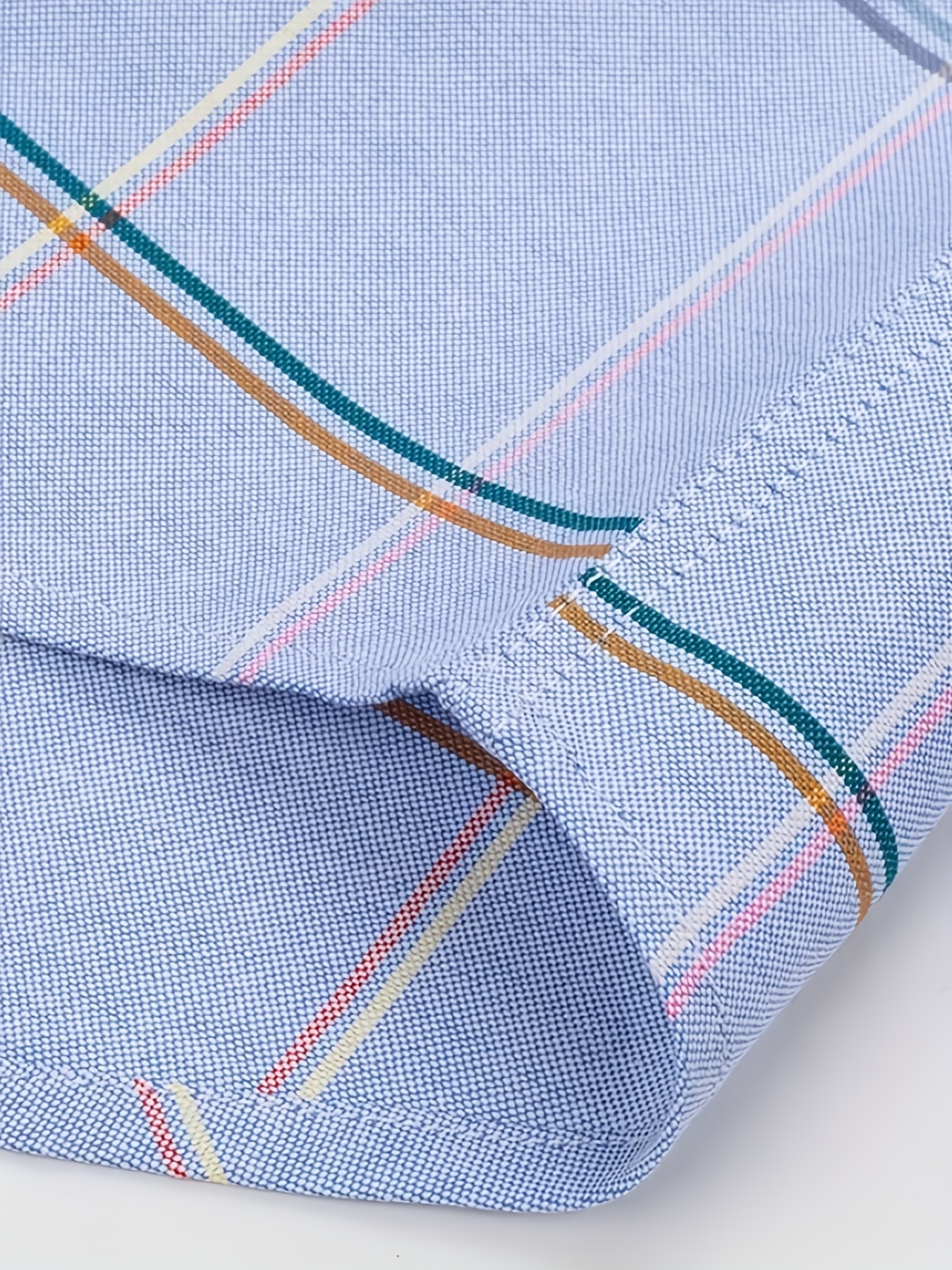 1 Camisa de Hombre a Cuadros con Patrón a Cuadros - Manga Larga con Cuello Abotonado, Cierre de Un Botón, Camisa Casual y de Oficina para Todas las Estaciones, Ideal para Uso Formal y Diario