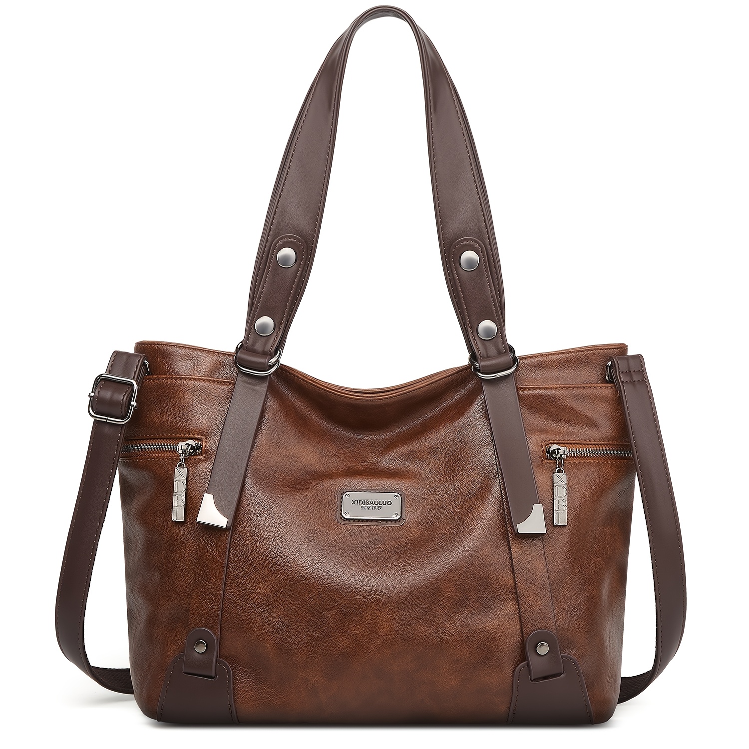 Women's Large Shoulder Handbag, Synthetic Leather Shoulder Bag With Strap, Practical Shopping Bag, Women's Shopping Bag, Black Tote Bag