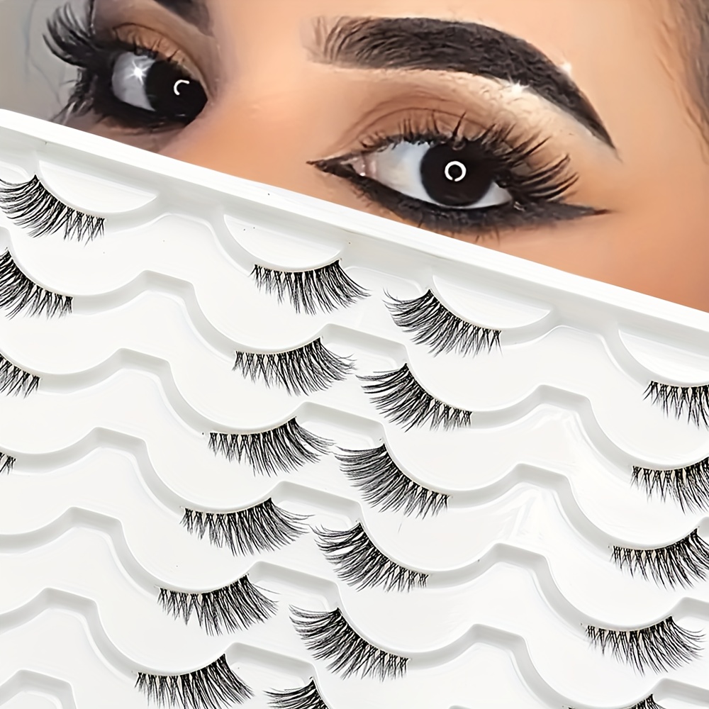 

14 Half False Eyelashes - , Clear , C/d Curling, 6-15mm Lengths