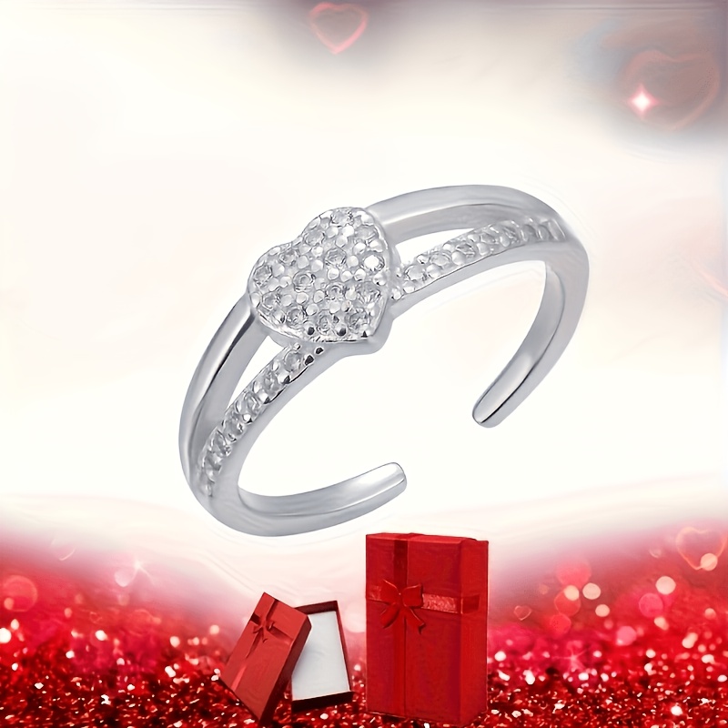 Women's Heart-Shaped Adjustable Open Toe Ring — Summer Accessory
