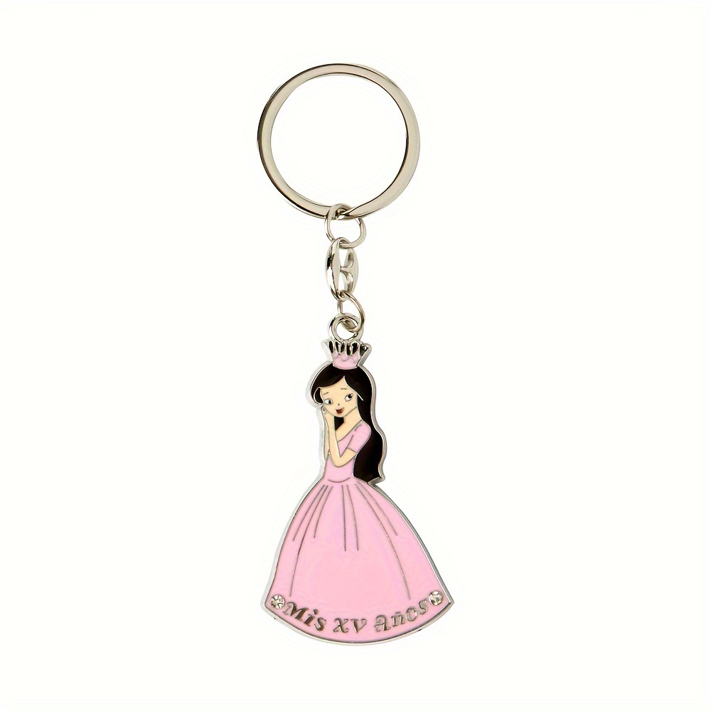 

12pcs Quinceanera Keychains With Gift Boxes - Perfect Birthday Party Favors, Alloy