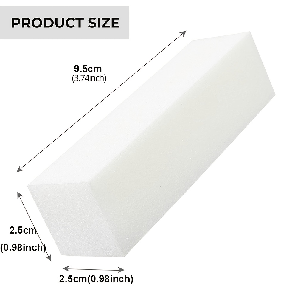 50pcs White Nail Buffer Blocks, 4-Way Sanding Blocks for Manicure