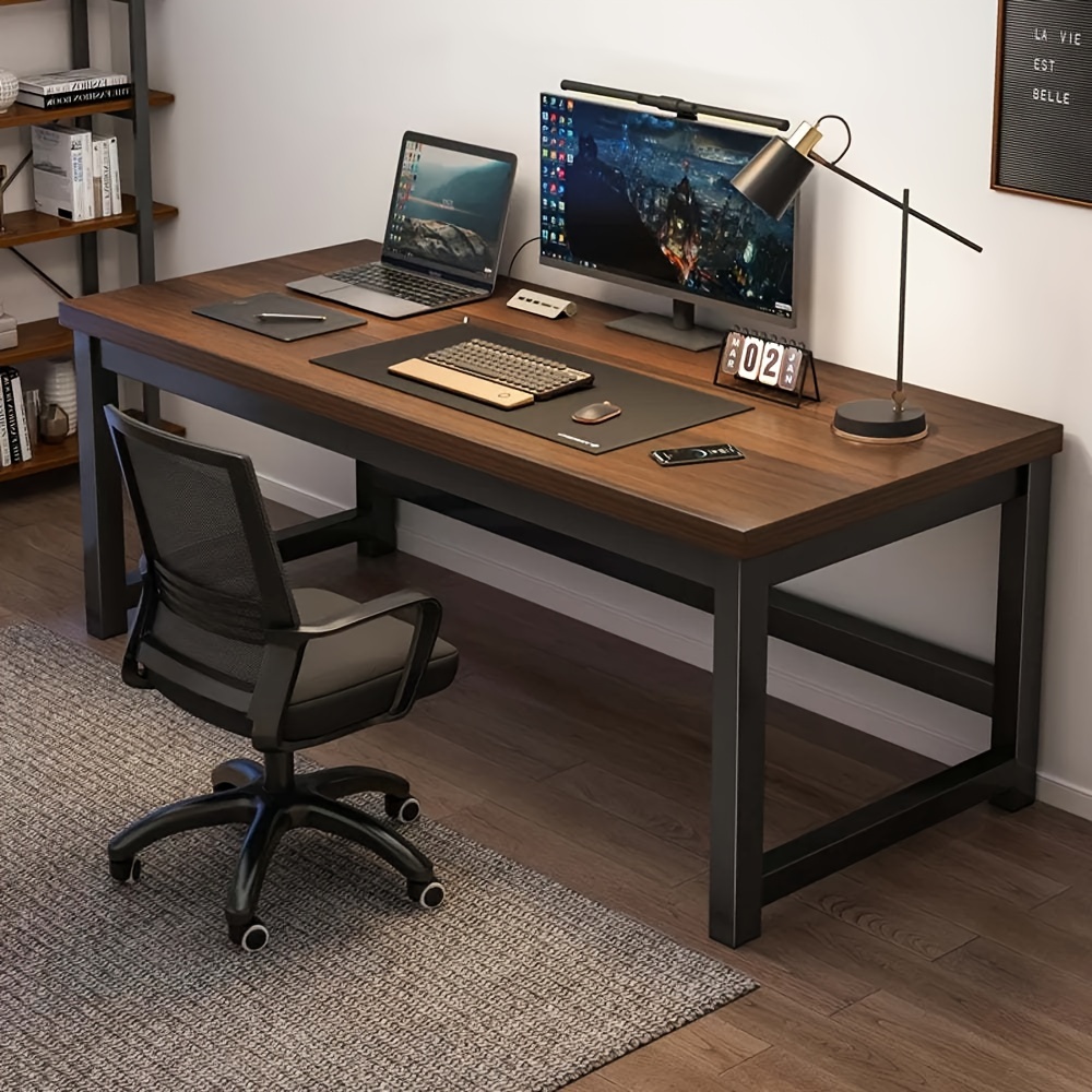 

Wooden Desk, Duty Computer Desk 40mm Metal Frame Table Pc Laptop Desk Study Table, Desk,