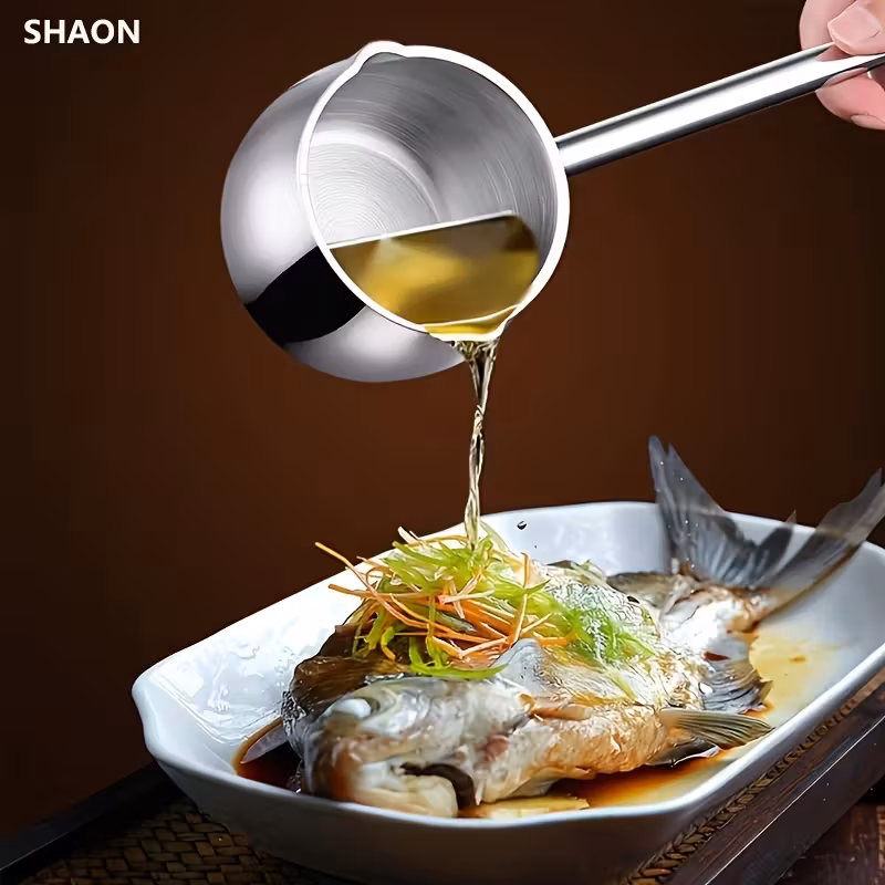 durable stainless steel mini pot with long handle ideal for heating and pouring oil milk home and outdoor cooking versatile kitchen tool sleek pot design durable kitchenwar 1