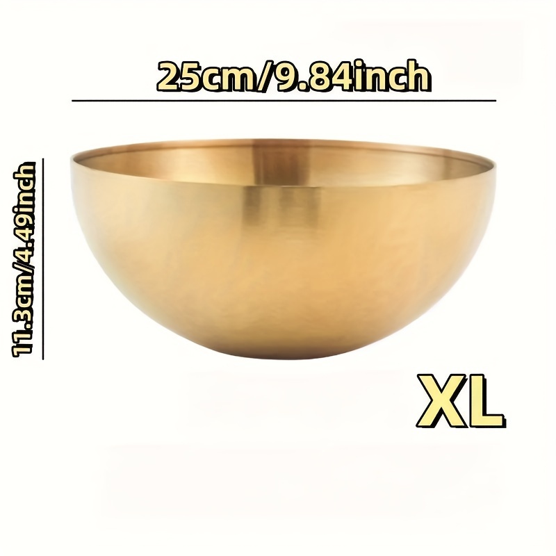 TEMU 1 doré en acier inoxydable - 15 cm/20 cm/25 cm, durable, incassable, polyvalent pour salades, desserts, riz, nouilles - Idéal , les fêtes, , les