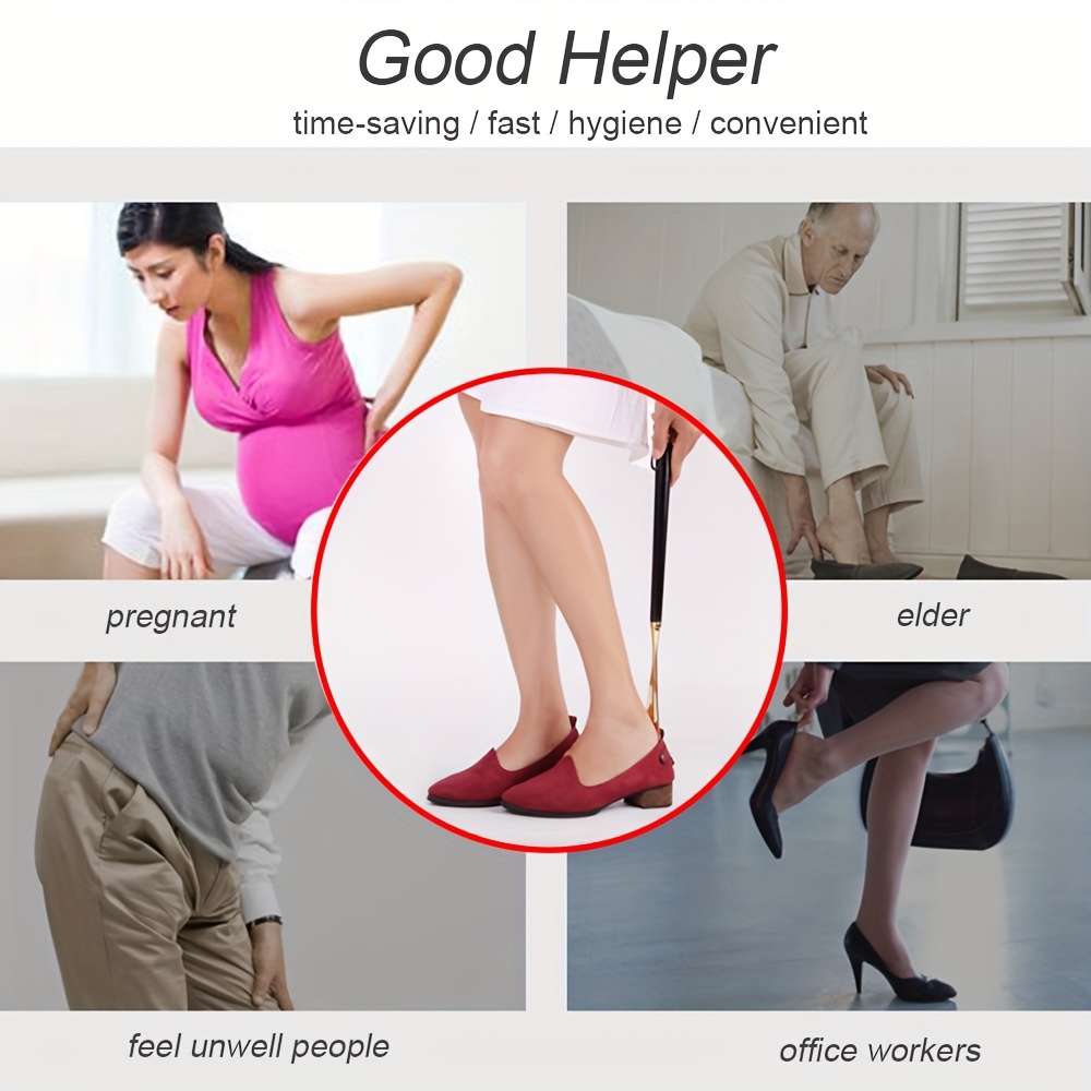 Long Handle Horse Head Shoe Horn, 55.88cm/ 32.0cm Wooden Metal Shoe Horn Shoe Helper