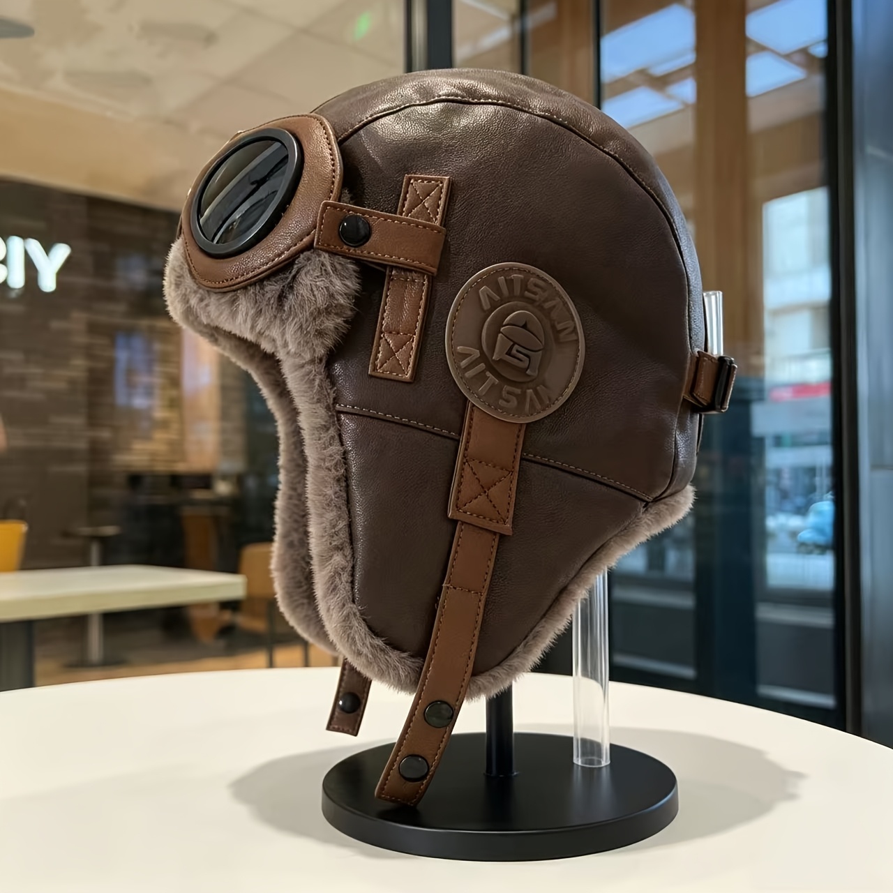 TEMU Hat Men's Winter Fleece Thick Warm Ear Protection Hat Outdoor Riding Cold Weather Hat
