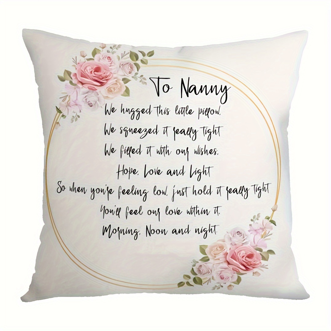 

1pc Short Plush Throw Pillow Nanny Nan Grandma Nain Nannie Mum Nanny Gift Christmas Birthday Mum Day Short 18x18 Inch Without Pillow