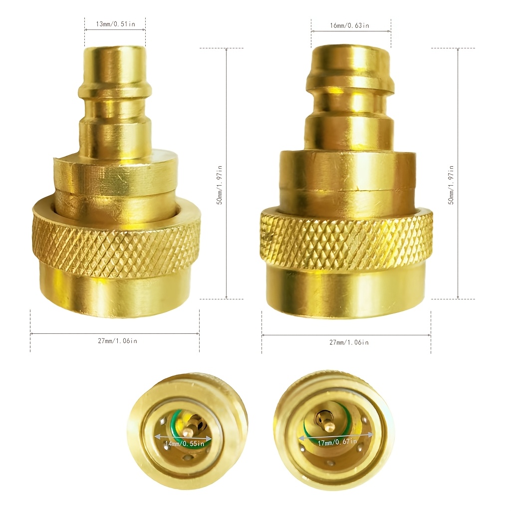 Adaptateurs R1234yf Vers R134a, Kit De Coupleurs Rapides Kit De Recharge De Refrigerant R1234yf Adaptateurs Cote Hautbas R134a Vers R1234yf Pour Recharge Devacuation Du Systeme De Refrigerant 90642411