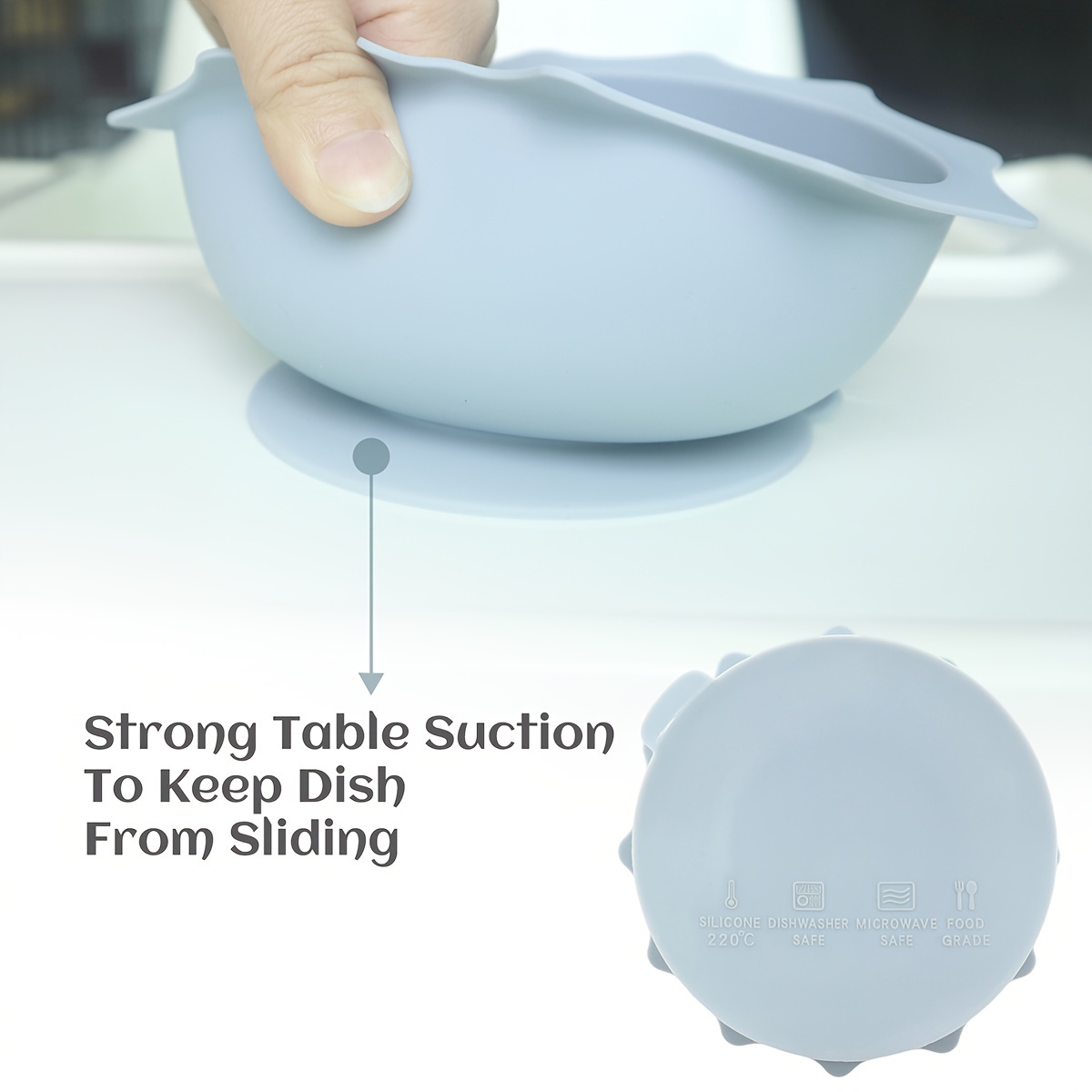 silicone pet food bowl with suction base anti tip cat feeding dish water bowl for dogs and cats 1 pack Product details 2