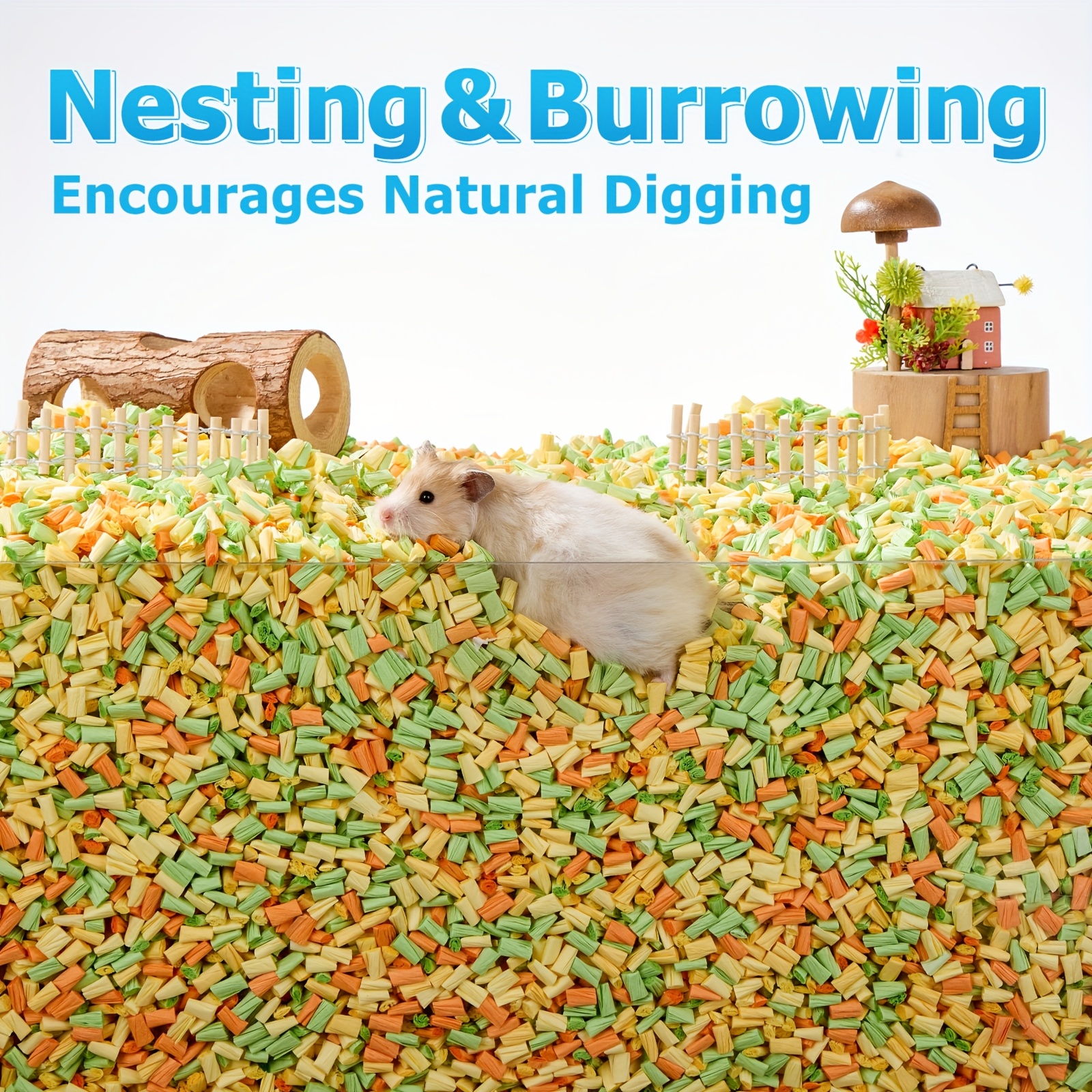 BUCATSTATE Hamster Paper Pellet Bedding, 450G - Free from Dust, Highly Absorbent, Odorless Litter for Small Pets. Ideal for Syrian Hamsters, Dwarf Hamsters, Gerbils, Mice, Lemmings, Degus, Reptiles, And Birds