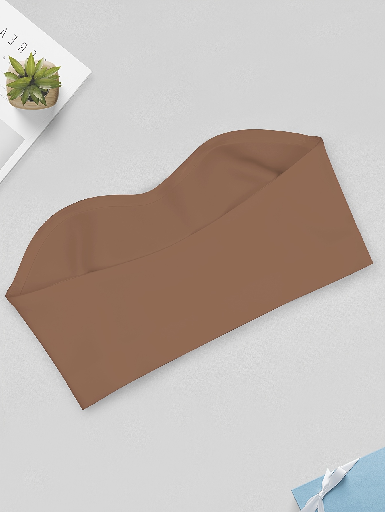 Women's Solid Color Front Closure No Padded Strapless Bra