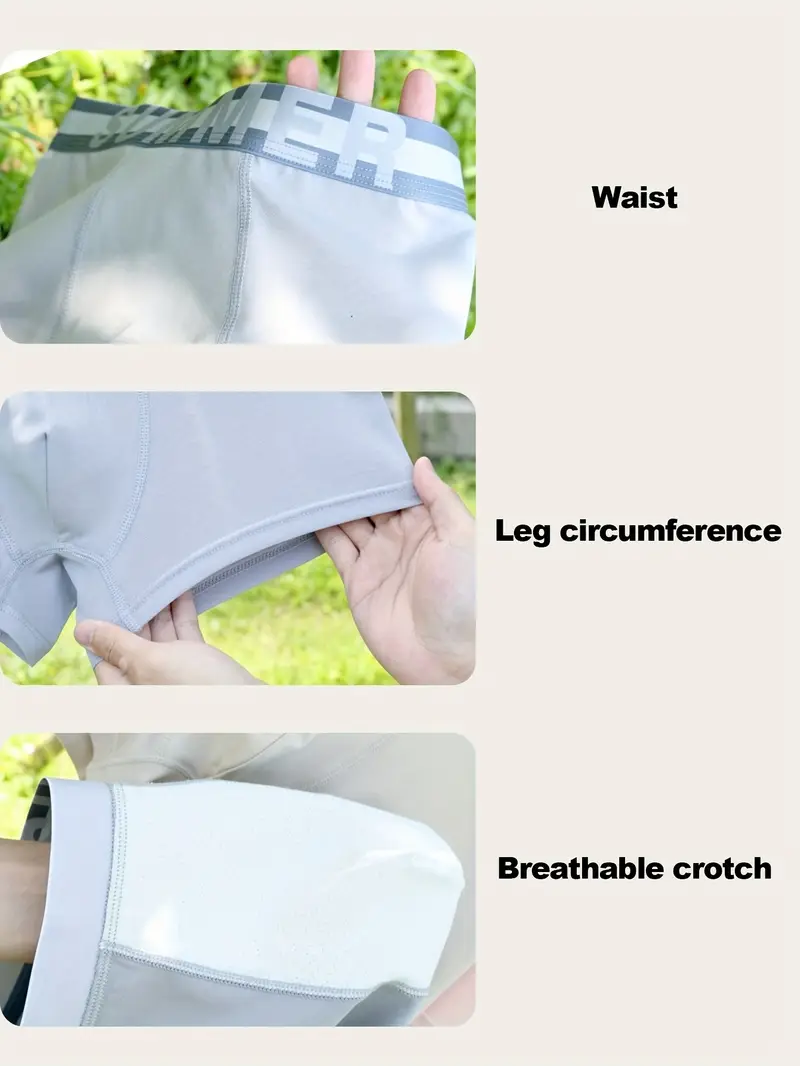 6pcs men s underwear: able and breathable. men s briefs: loose and breathable. four-corner pants: leggings. trendy and individual. sporty and casual waistband, mens underwear briefs, , able undergarments, modern underwear, loose fit, stretch fabric, soft material, multipack underwear, men s boxers, , men s fashion, men s intimates, fit, g-string, rounded , , light beige, shape Product details 1