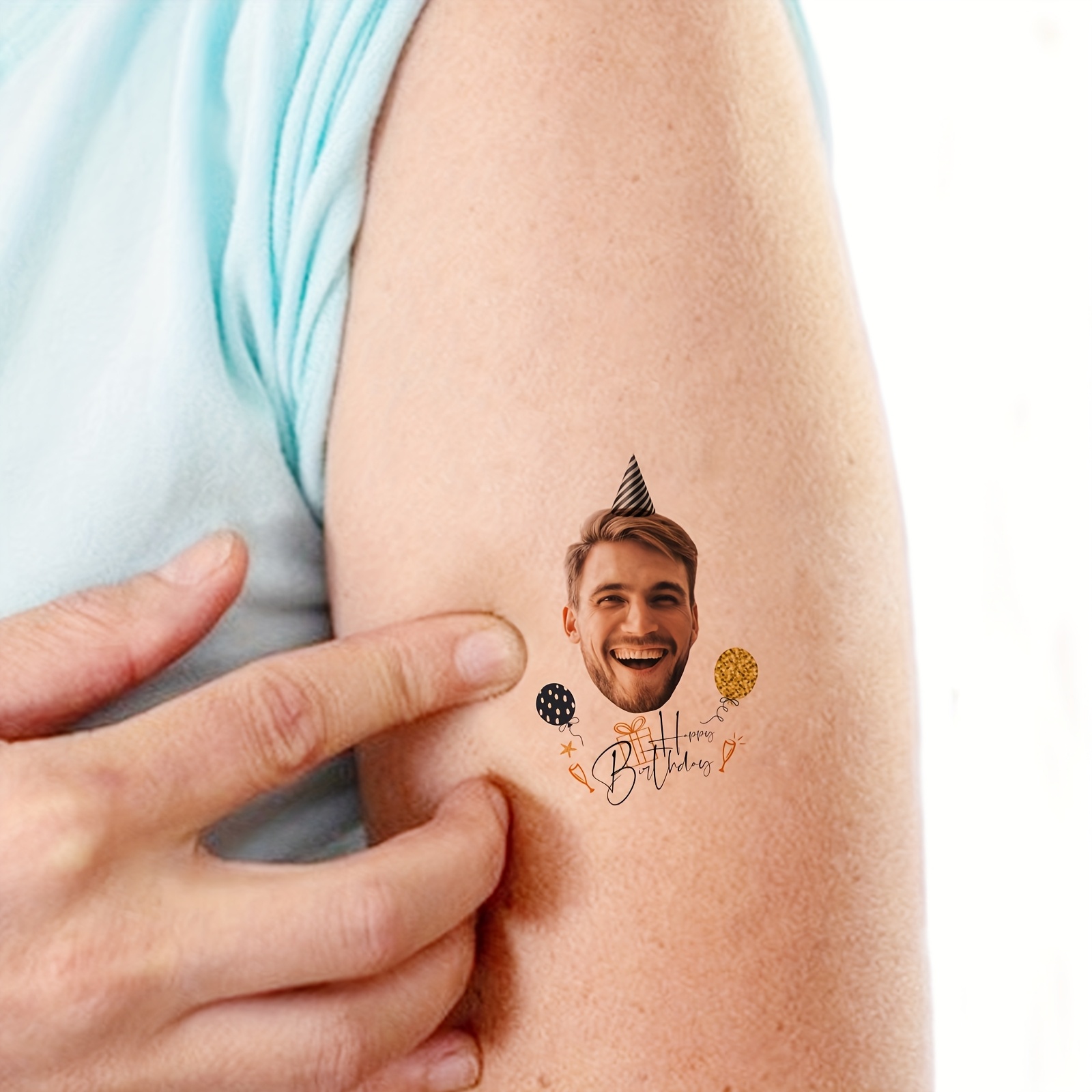 TEMU 21 Tatuaggi Temporanei Personalizzati con Cappellini di Compleanno e , che Ti Permettono di Personalizzare i Tuoi per Feste di Compleanno e