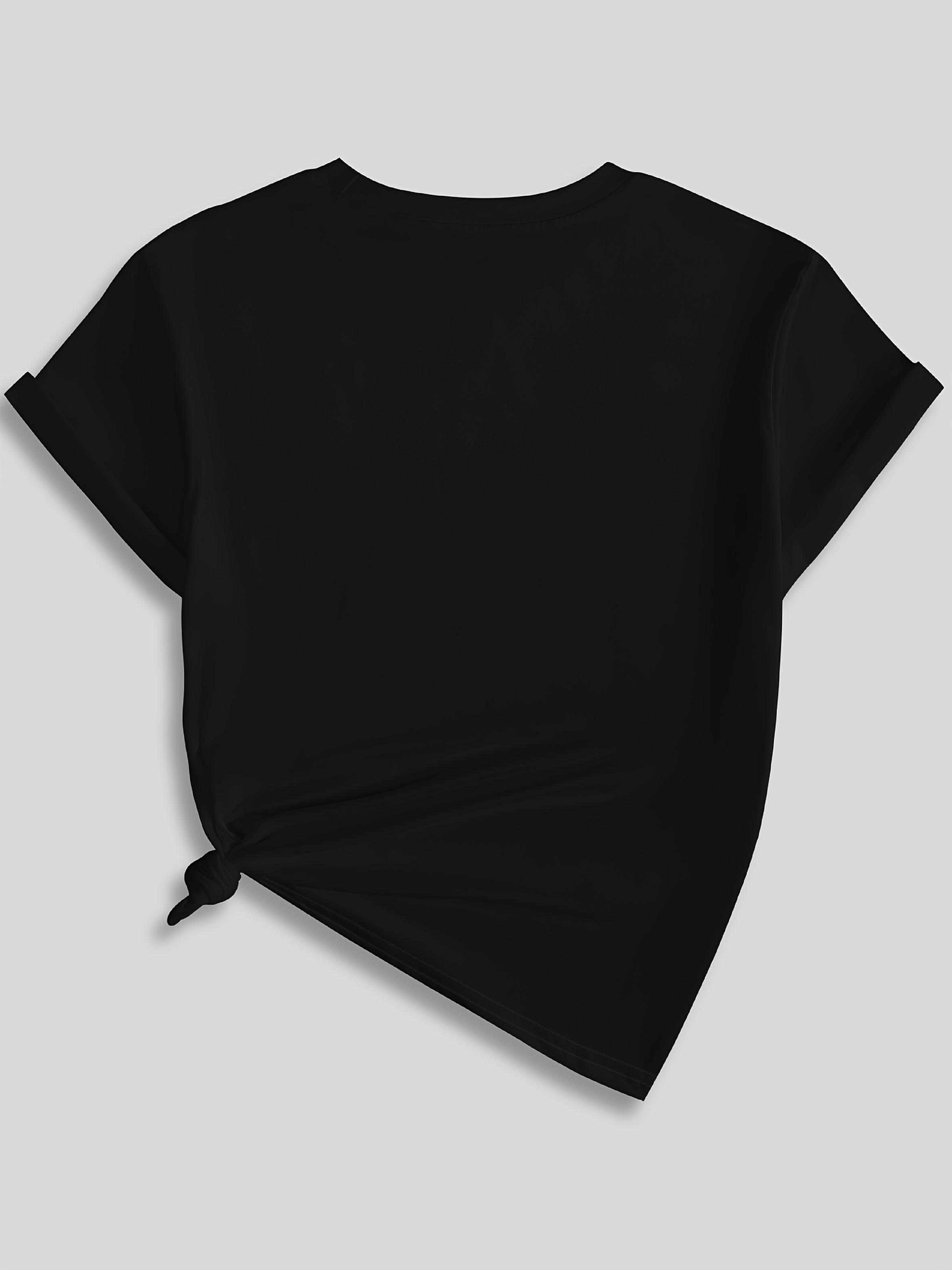 camiseta casual manga corta mujer negra palmeras blancas Temu