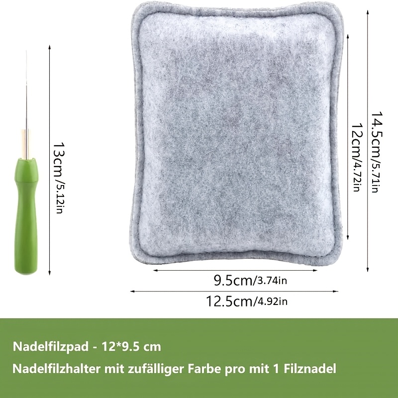 TEMU Tapis de sous-couche pour feutrage à l'aiguille, ensemble de démarrage de feutrage à sec avec porte-aiguille à feutrer et aiguilles à feutrer