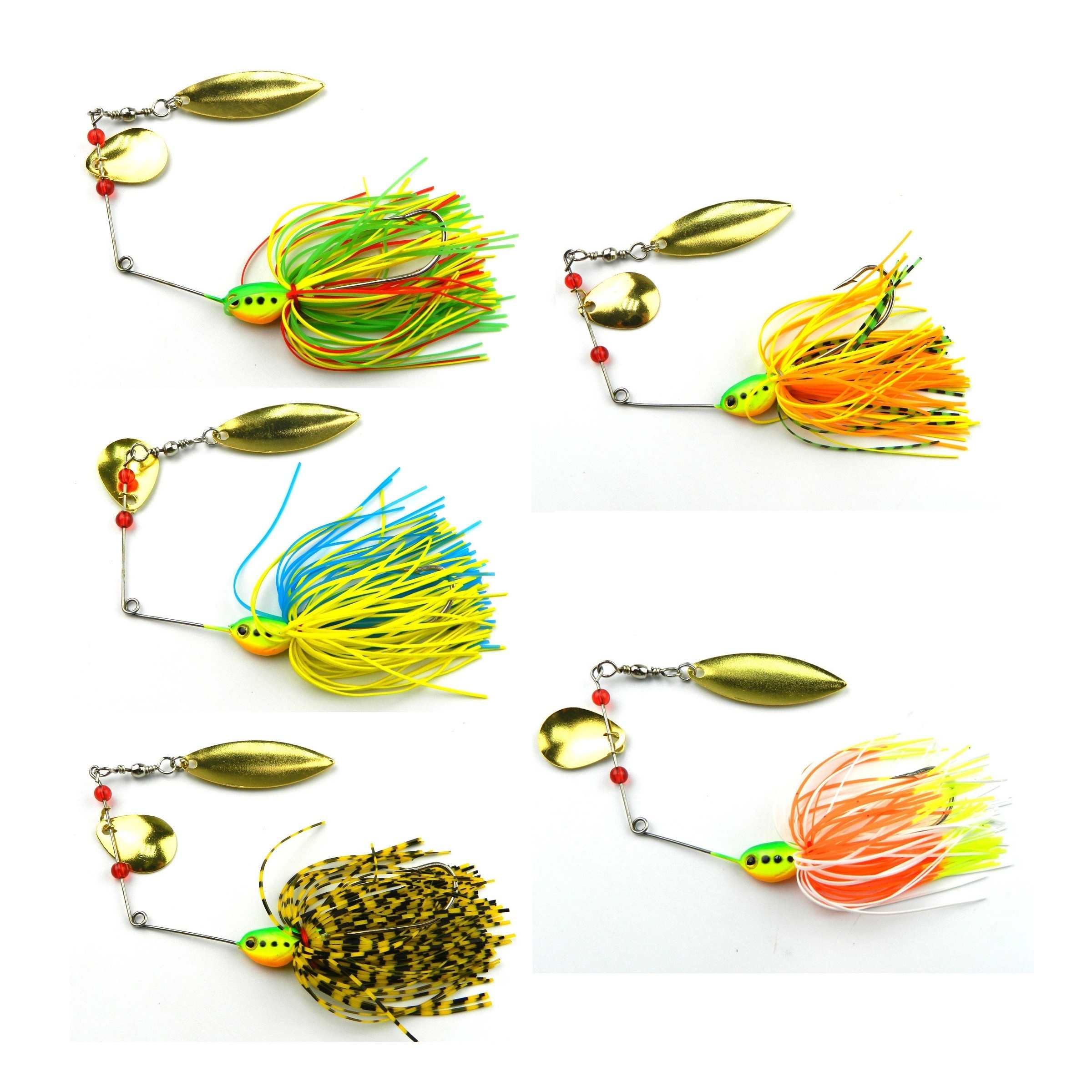 

5pcs Spinnerbait Fishing Lures Set, 17g/0.0374pound, Sinking Hard Baits With Flashing Sequins, Skirts, Freshwater & Saltwater Compatible For Bass, Trout,