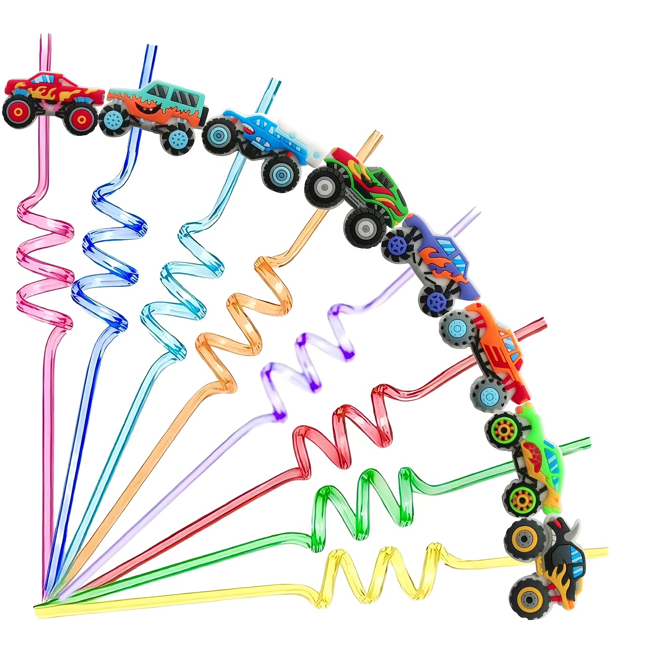 Multicolored Racing-themed Straws. Reusable Drink Straws Make The Perfect Festive Gift For Parties Gatherings.
