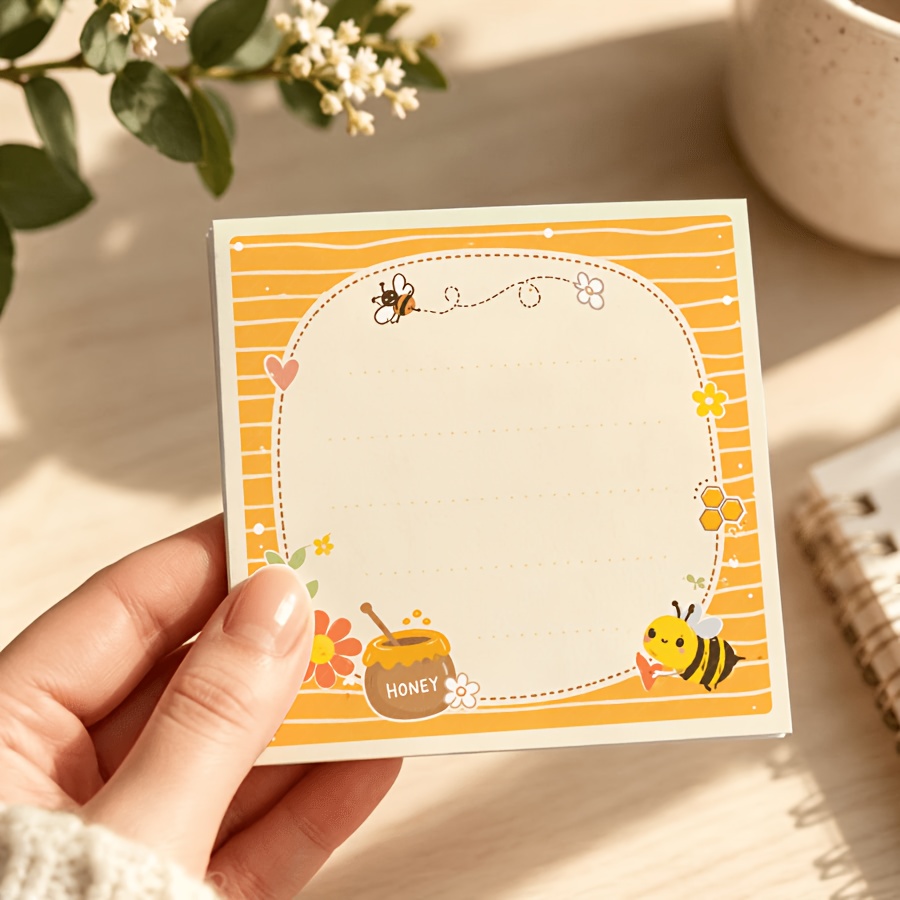 Cute Honey Bee and Jar Pattern Notebook for School & Office