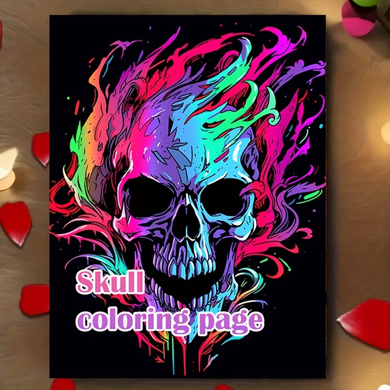 

1pc Vibrant Coloring Album - 20 Pages, 7.9" X 5.9", Neon-inspired Illustrations, Relax & Creative Gift, Ideal For Halloween & Christmas Celebrations