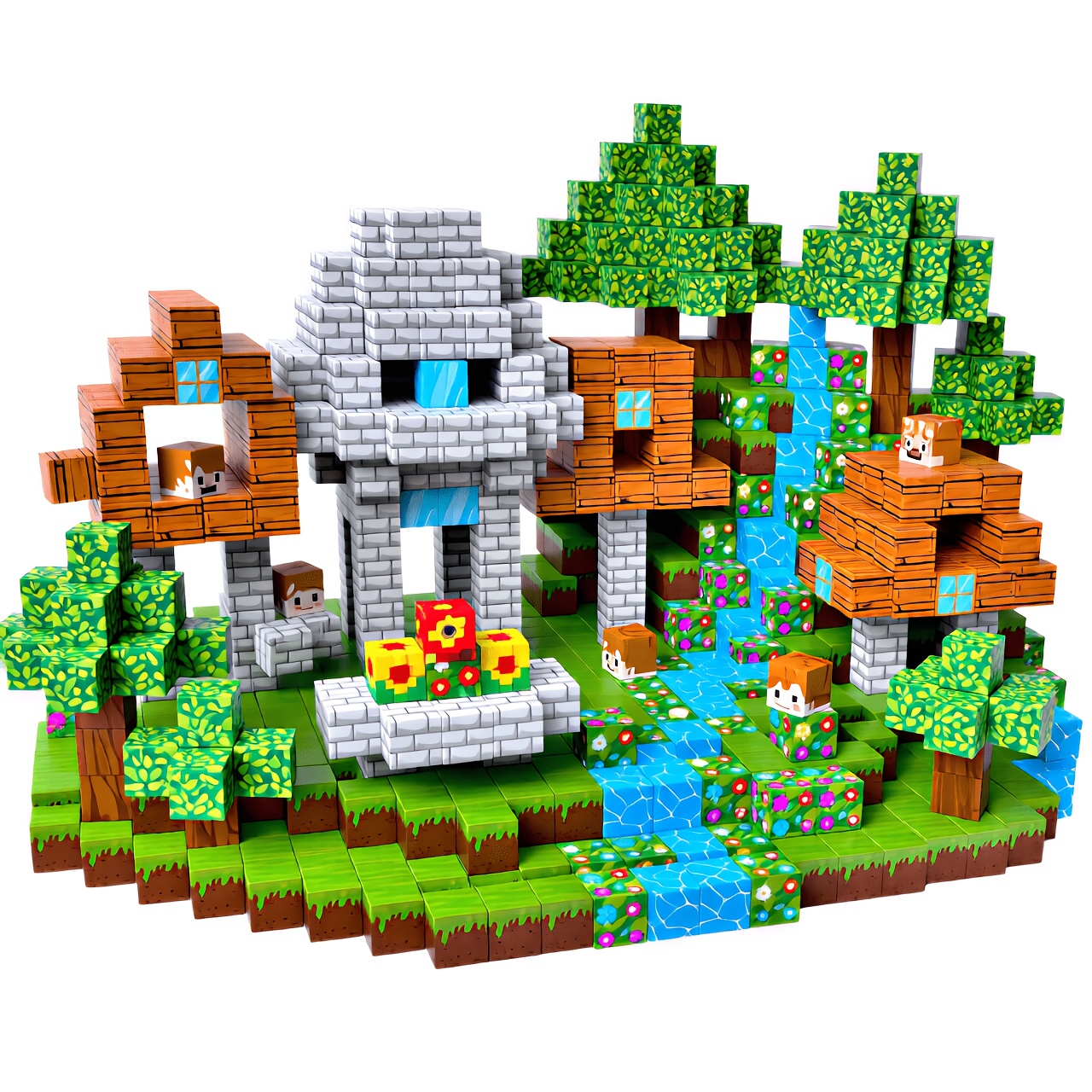 300pcs Creative Assembly Magnetic Blocks in Random Colors