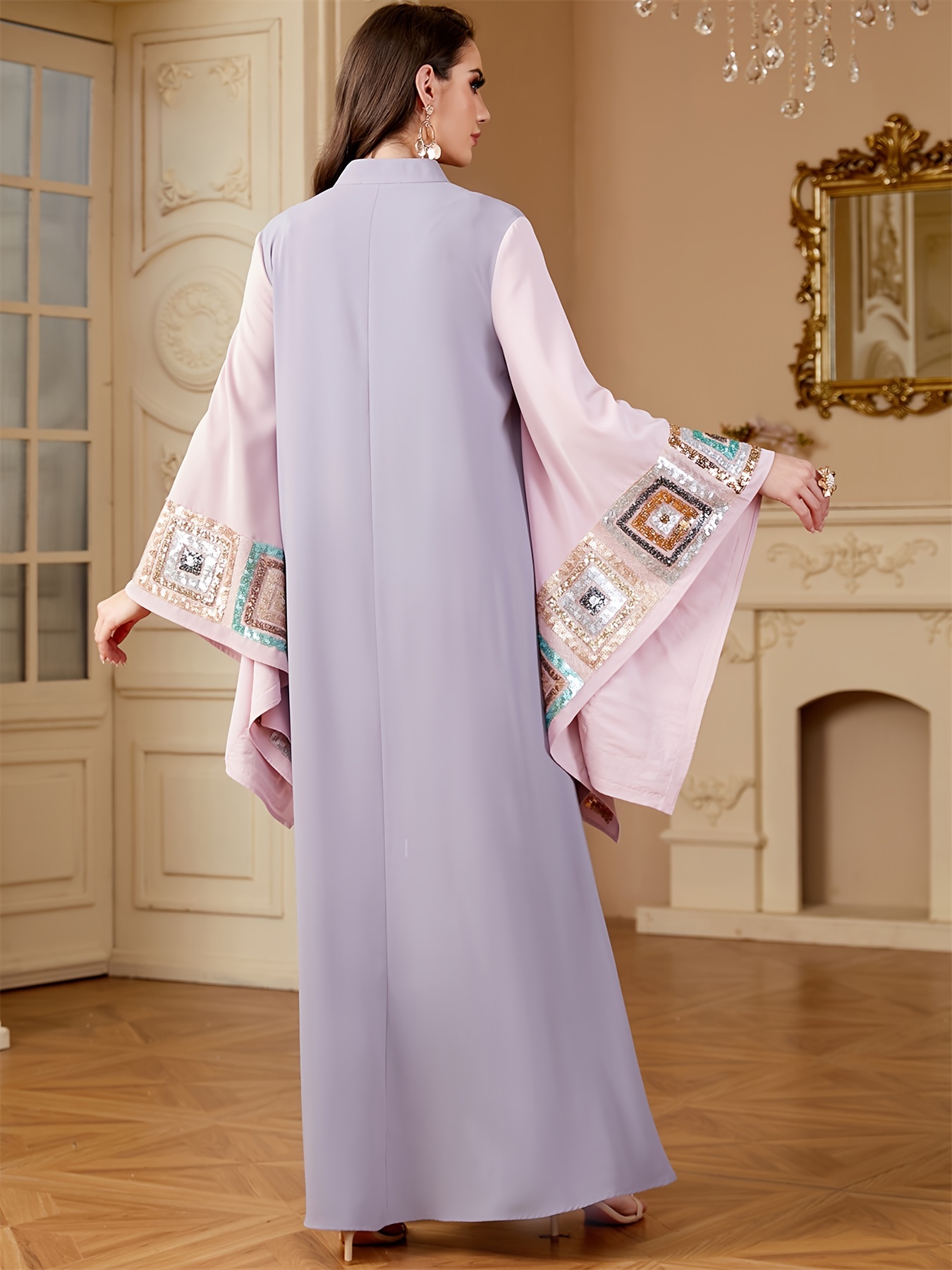 ramadan dubai sequins batwing sleeve long dresses stylish - Temu Saudi  Arabia