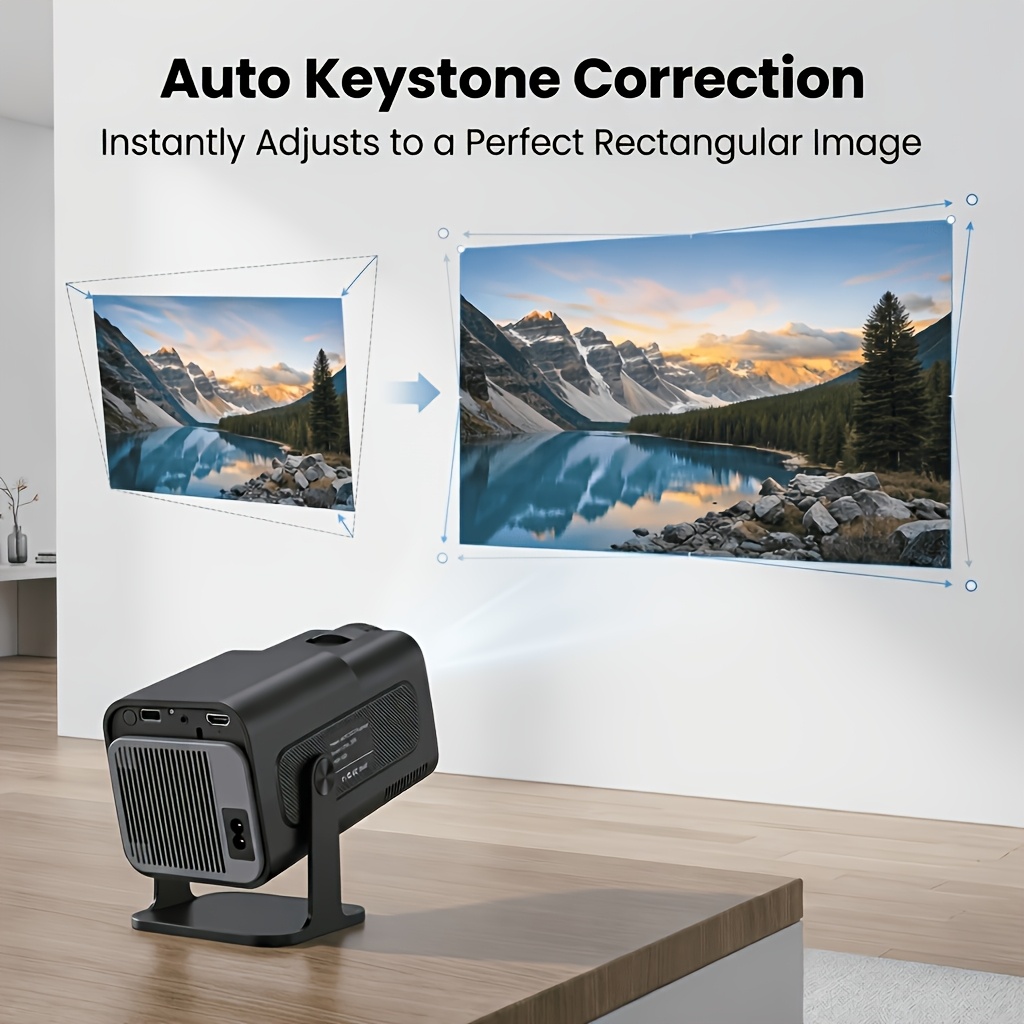 TEMU Hy320mini Portable Smart Projector With 1080p Native Resolution, Supports 4k, Android 11 , Wi-fi 6 And Wireless Connectivity, 180° Rotation,