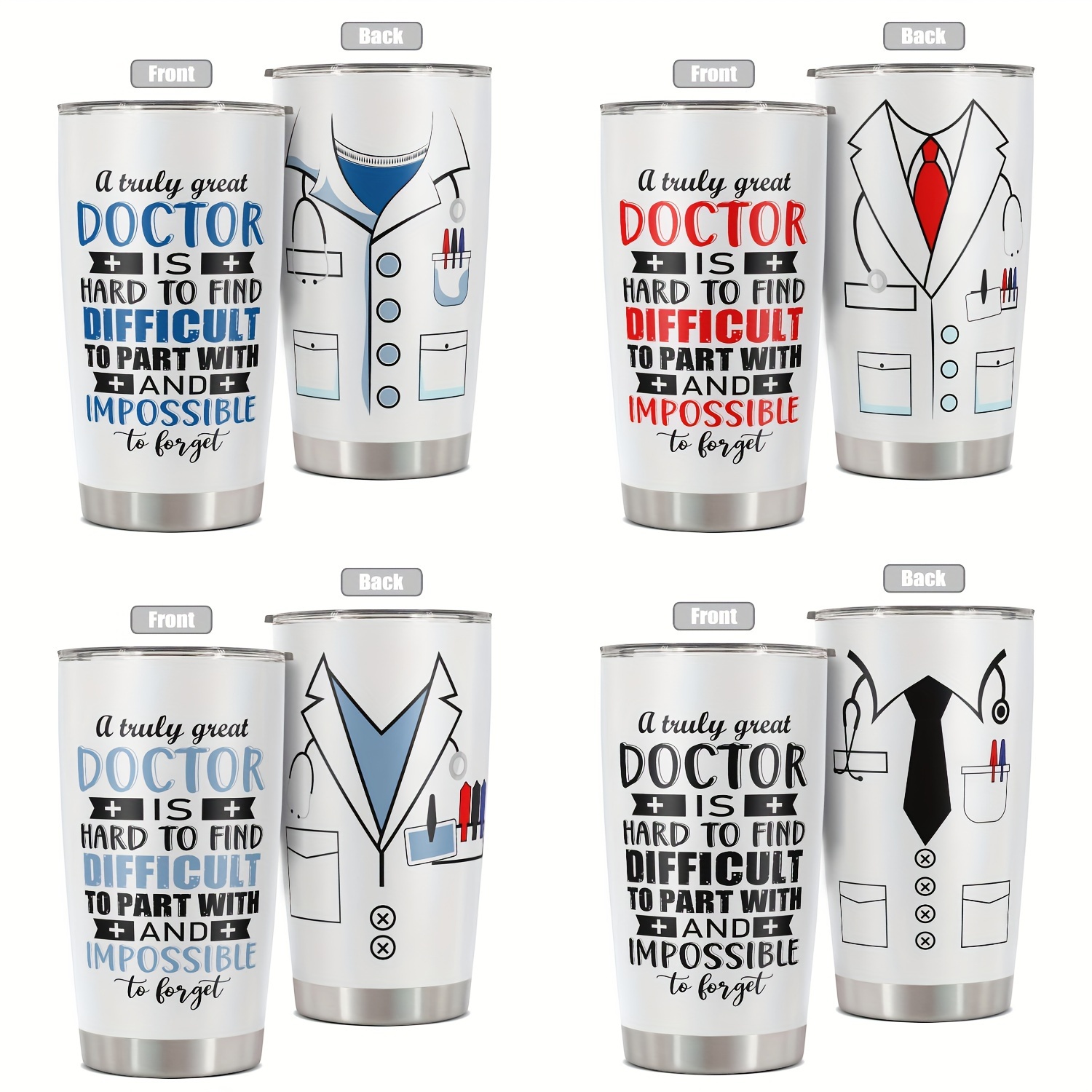 

20oz Doctor Gift Stainless Steel Doctor Appreciation Tumbler - Thank You Gift For Retirement, Birthday, Christmas - Durable Stainless Steel Mug For Doctors With Inspirational Message