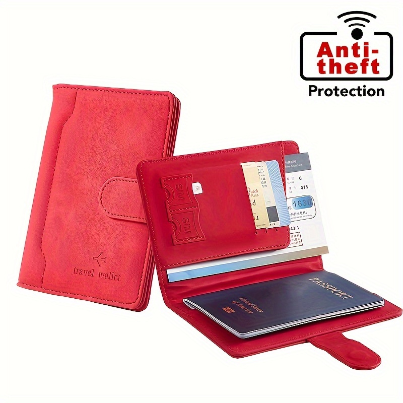 Cartera de viaje para el cuello, con bloqueo RFID, soporte para pasaporte con correa ajustable para el cuello para hombres y mujeres para mantener el efectivo, tarjetas de crédito y documentos