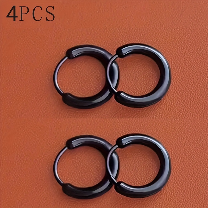 4pcs Minimalist Resin Hoop Earrings Prevent Ear Piercing Clogging