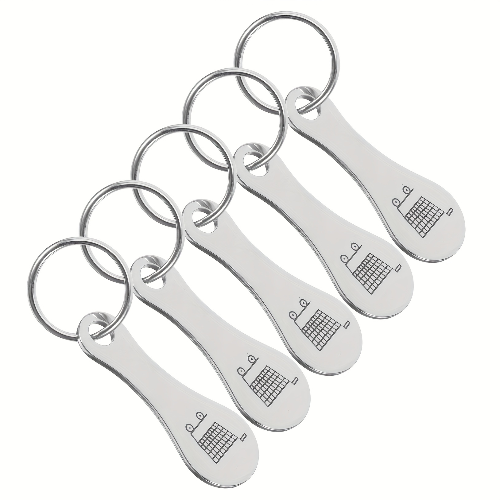 E-shop 5 Stk. Token-Schlüsselanhänger, geeignet für Einkaufswagen-Entriegelung, Freigabe-Schlüsselring, Münz-Organizer, Zinklegierung-Material,