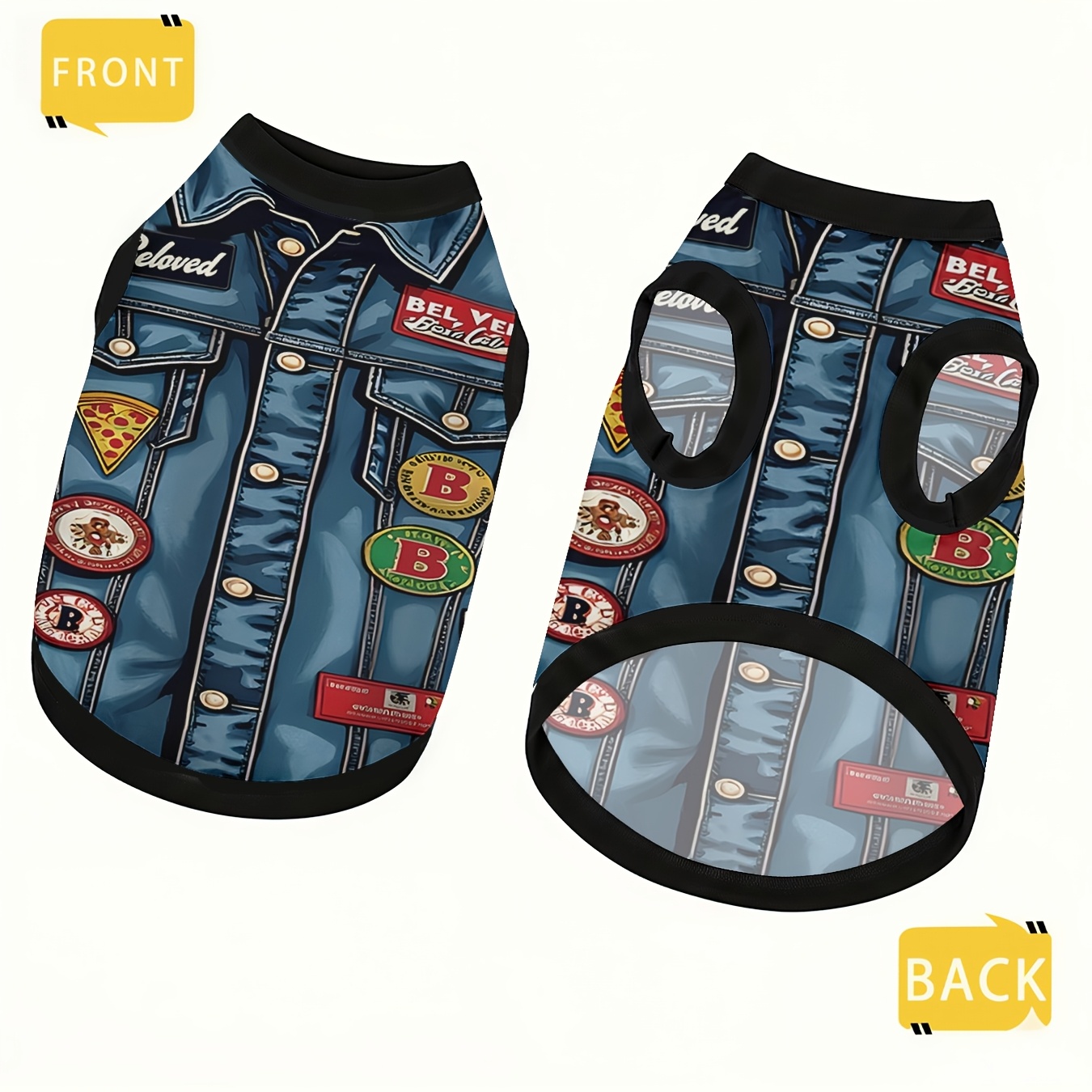 TEMU Vintage Pet Tank T-shirt, Soft And Breathable Dog Clothes, Apparel For Small, Medium And Large Dogs, Suitable For , Fits Breeds Such As Teddy,