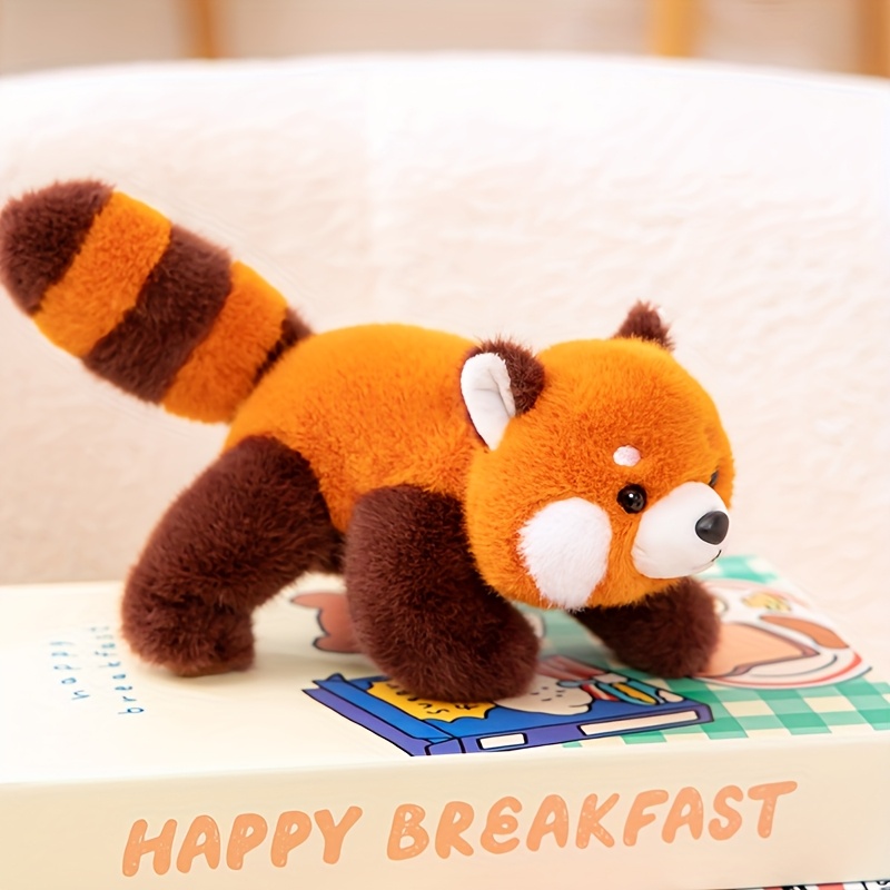 Image of 18cm/7.08in Panda Plush Toy Raccoon Doll Can In 3 Different Sitting Posture, Prone Posture, Standing Posture Perfect Halloween, Birthday Gift Halloween Home Decoration