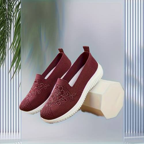 womens breathable hollow flat shoes shallow mouth flower solid color mesh shoes fashionable lazy shoes