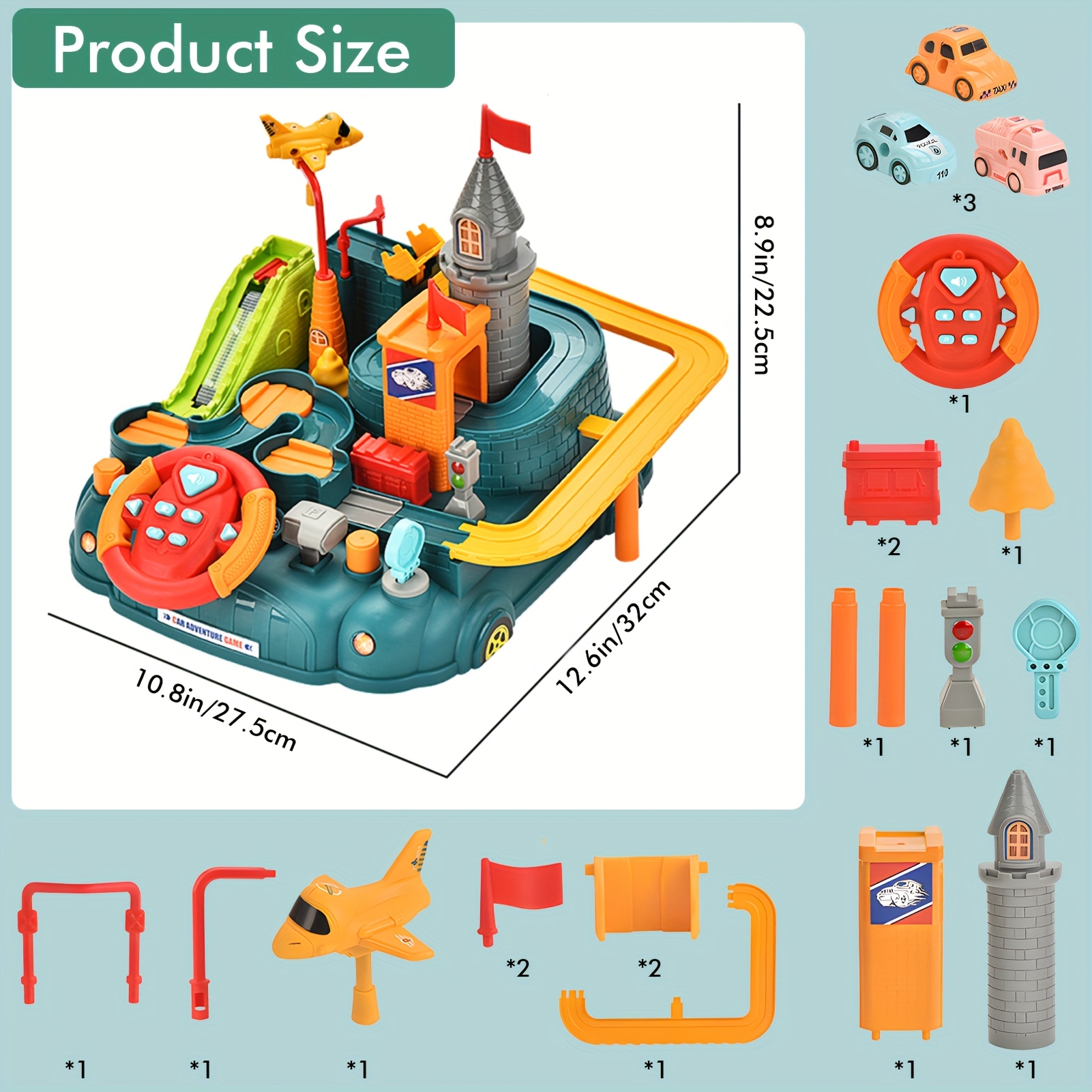 Kids Race Tracks Toys for Toddlers Boys, Car Adventure Toy for Age 3 4 5 6 7 Years Old Kids, Puzzle Rail Car, City Magnet Playsets, Preschool Educational Car Games, Ideal Christmas/Birthday Gifts Toys