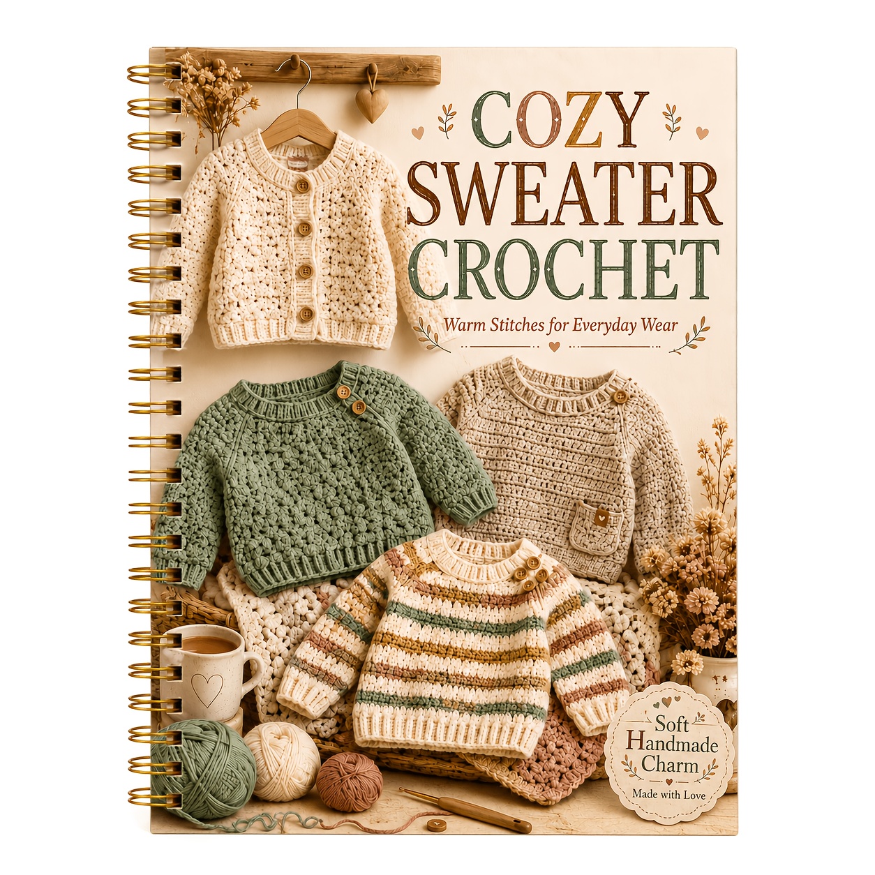 TEMU Livre de tutoriel de pour pull au crochet pour enfants : Diagrammes de modèles de cardigan et pull pour bébé, format A5, étapes détaillées pour