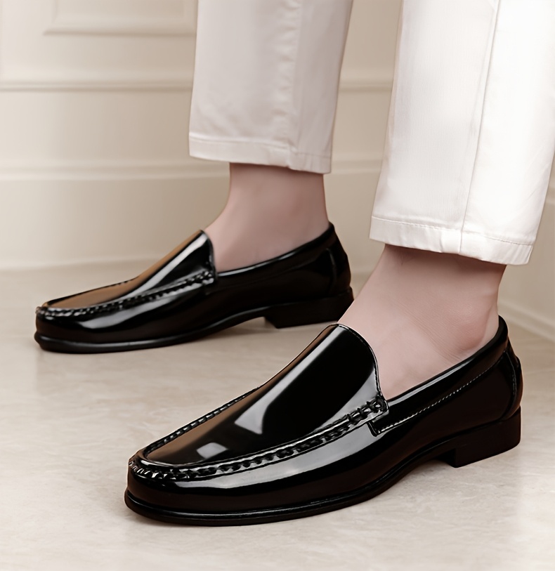 Business Casual Men'S Plus Size Fashion Loafers, Slip-On Lazy Shoes, Comfortable And Wear-Resistant Rubber Sole
