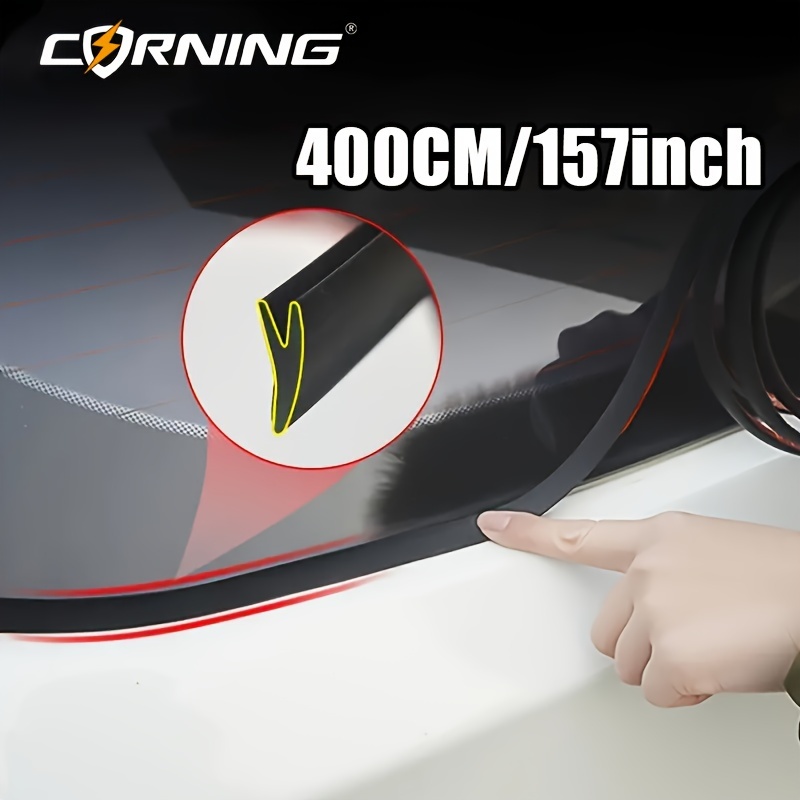 Image of 400cm/157inch Rear Windshield Rubber Seal Strip, Slanted Windshield Sealing Rain Strip, Soundproof And Dustproof Self-adhesive, Suitable For Cars, Suvs, And Mpvs Rear Windshields